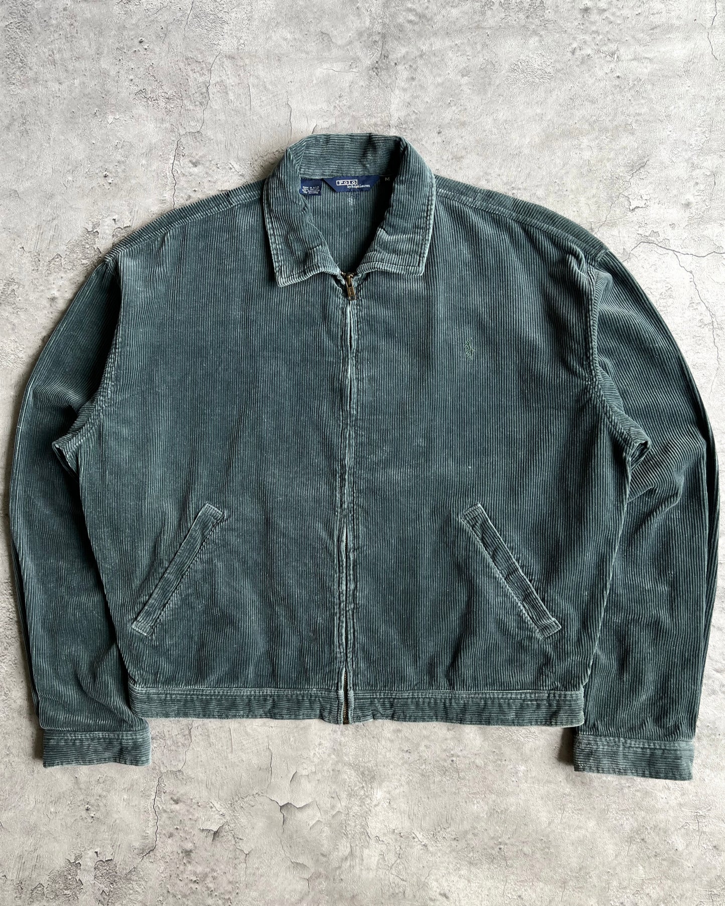 1990S GREEN/GREY POLO RALPH LAUREN CORDUROY JACKET (M-XL)