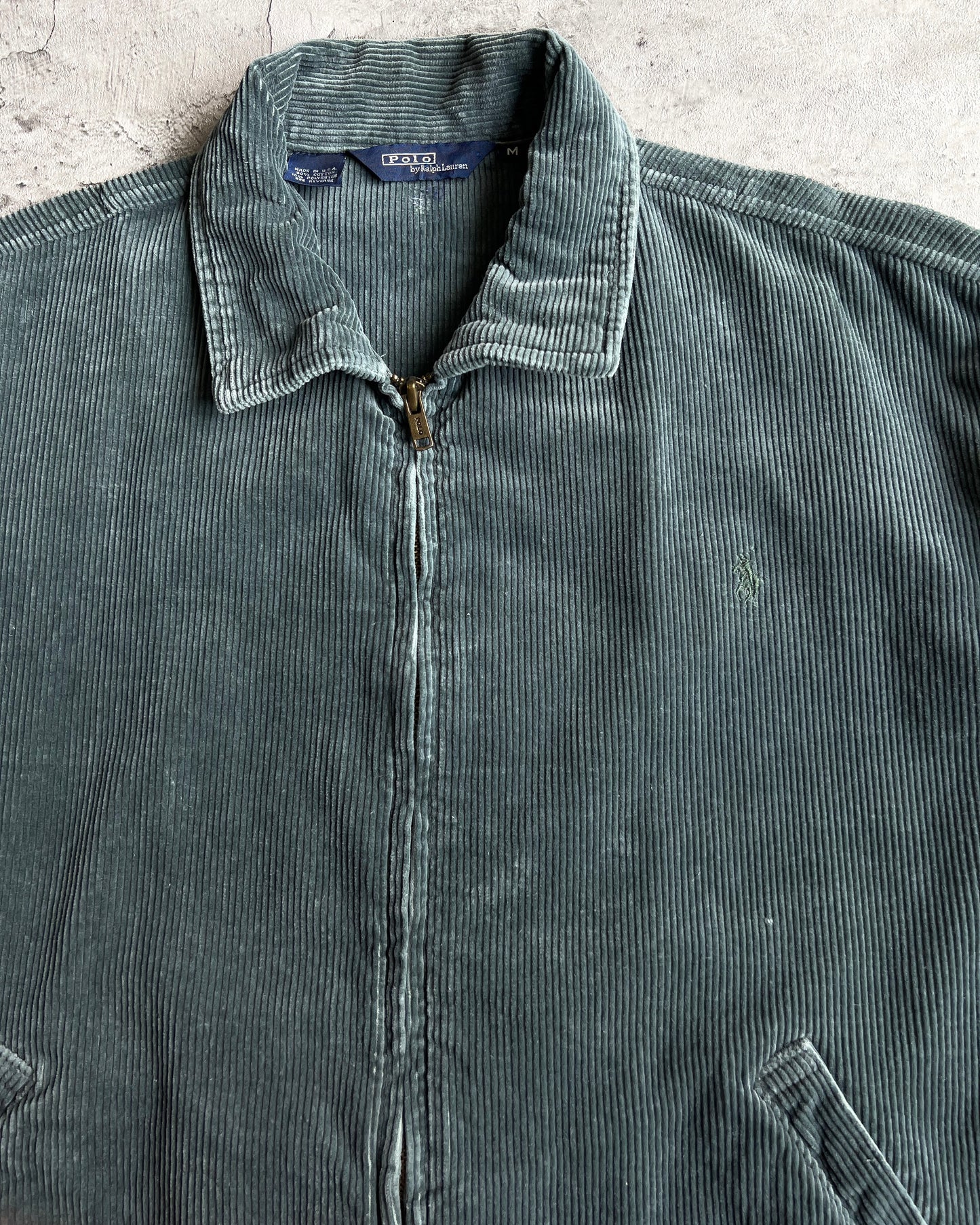 1990S GREEN/GREY POLO RALPH LAUREN CORDUROY JACKET (M-XL)