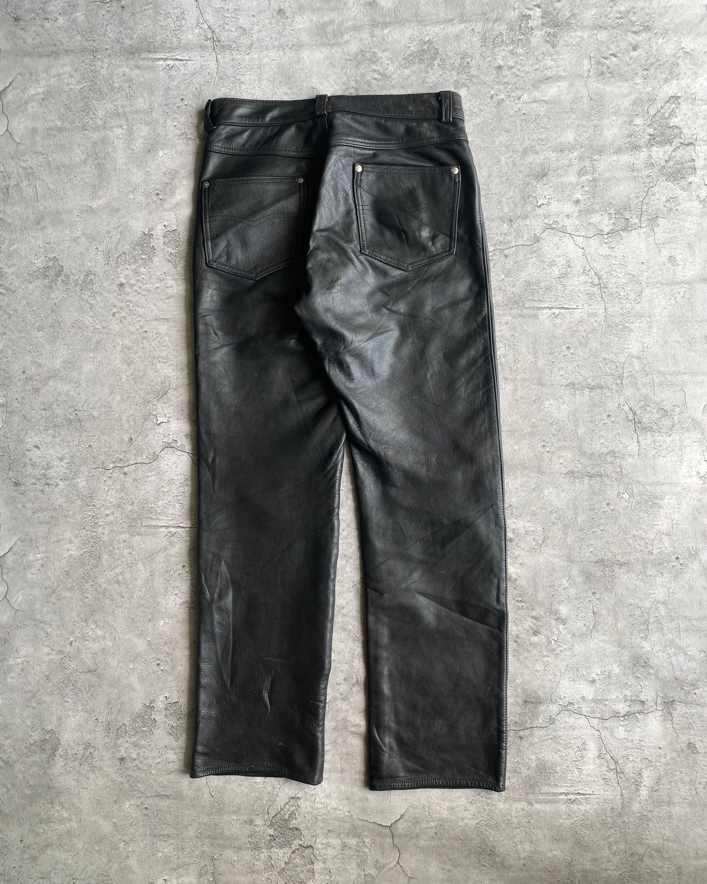 1980S SCHOTT BLACK LEATHER PANTS (30-32)