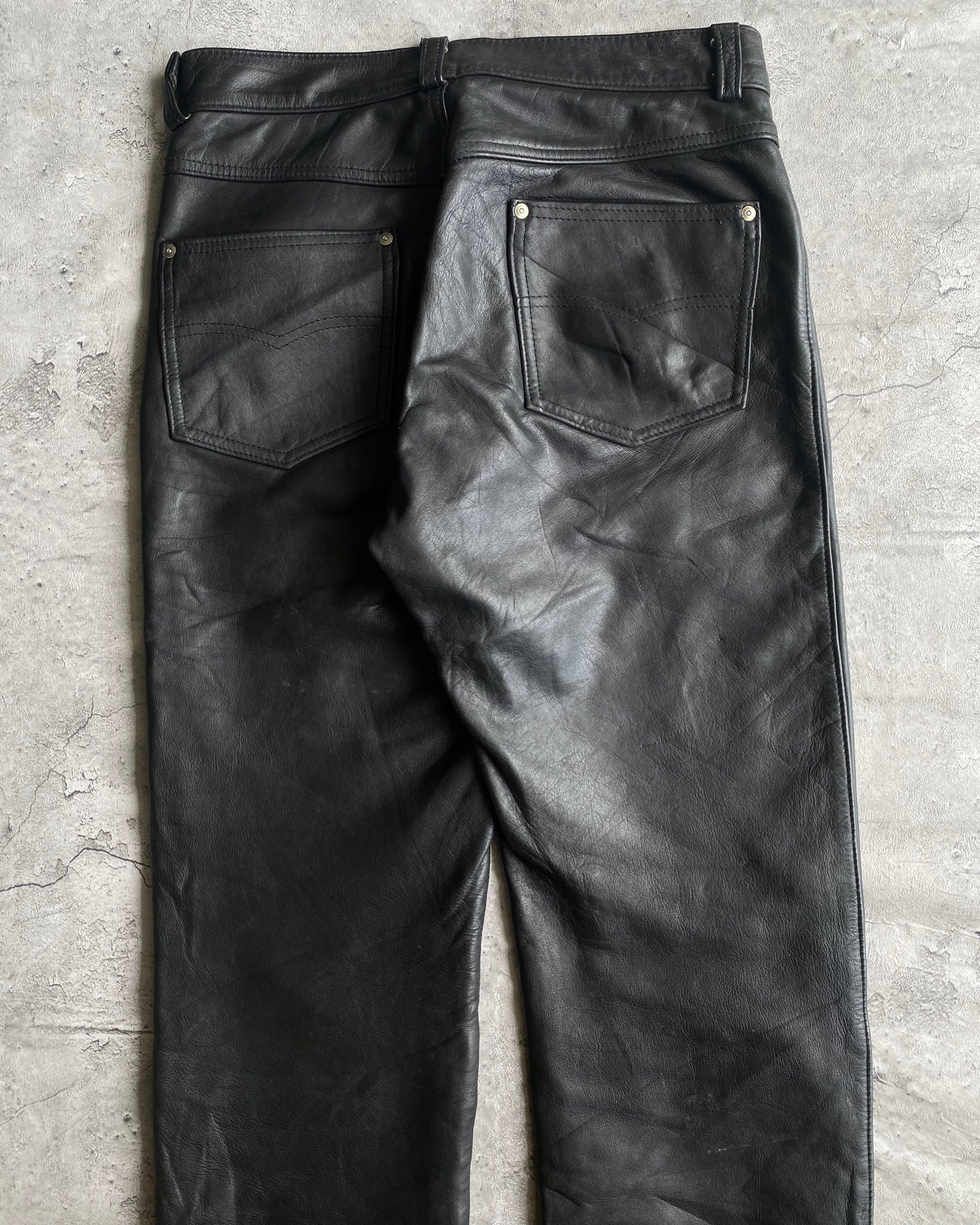 1980S SCHOTT BLACK LEATHER PANTS (30-32)