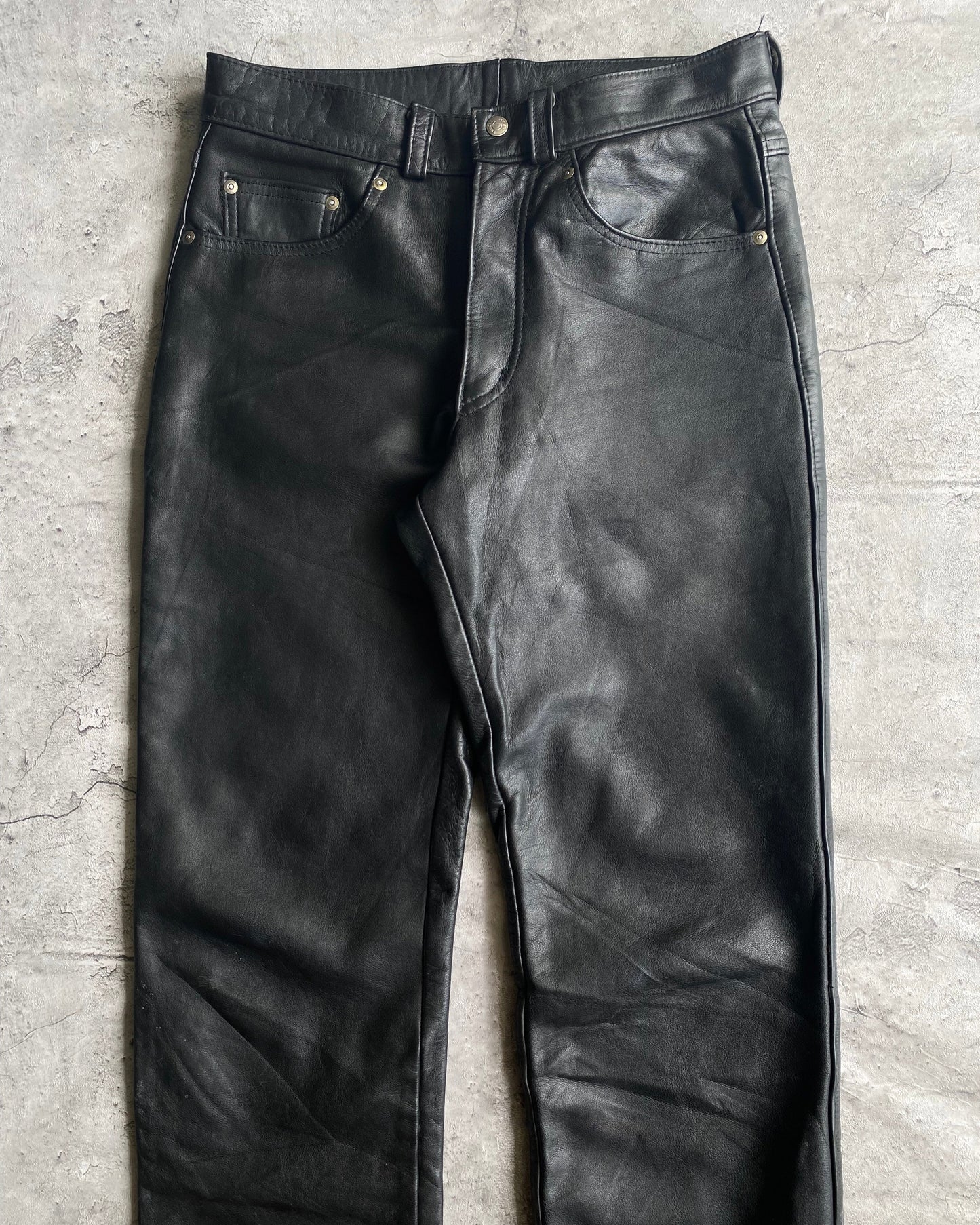 1980S SCHOTT BLACK LEATHER PANTS (30-32)