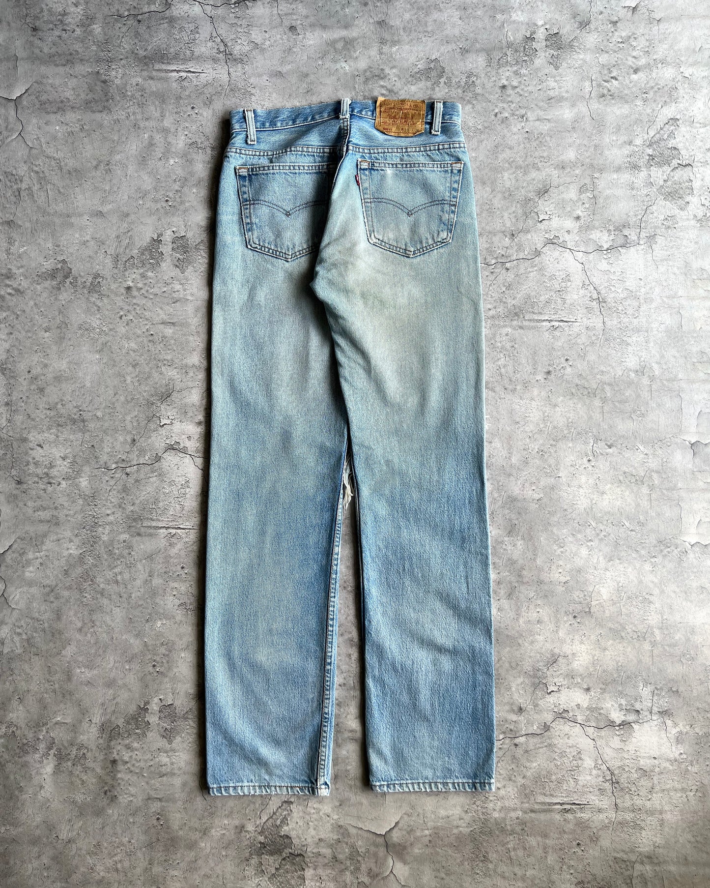 1980S FADED WASHED LEVI'S 501 DISTRESSED JEANS (31X36)