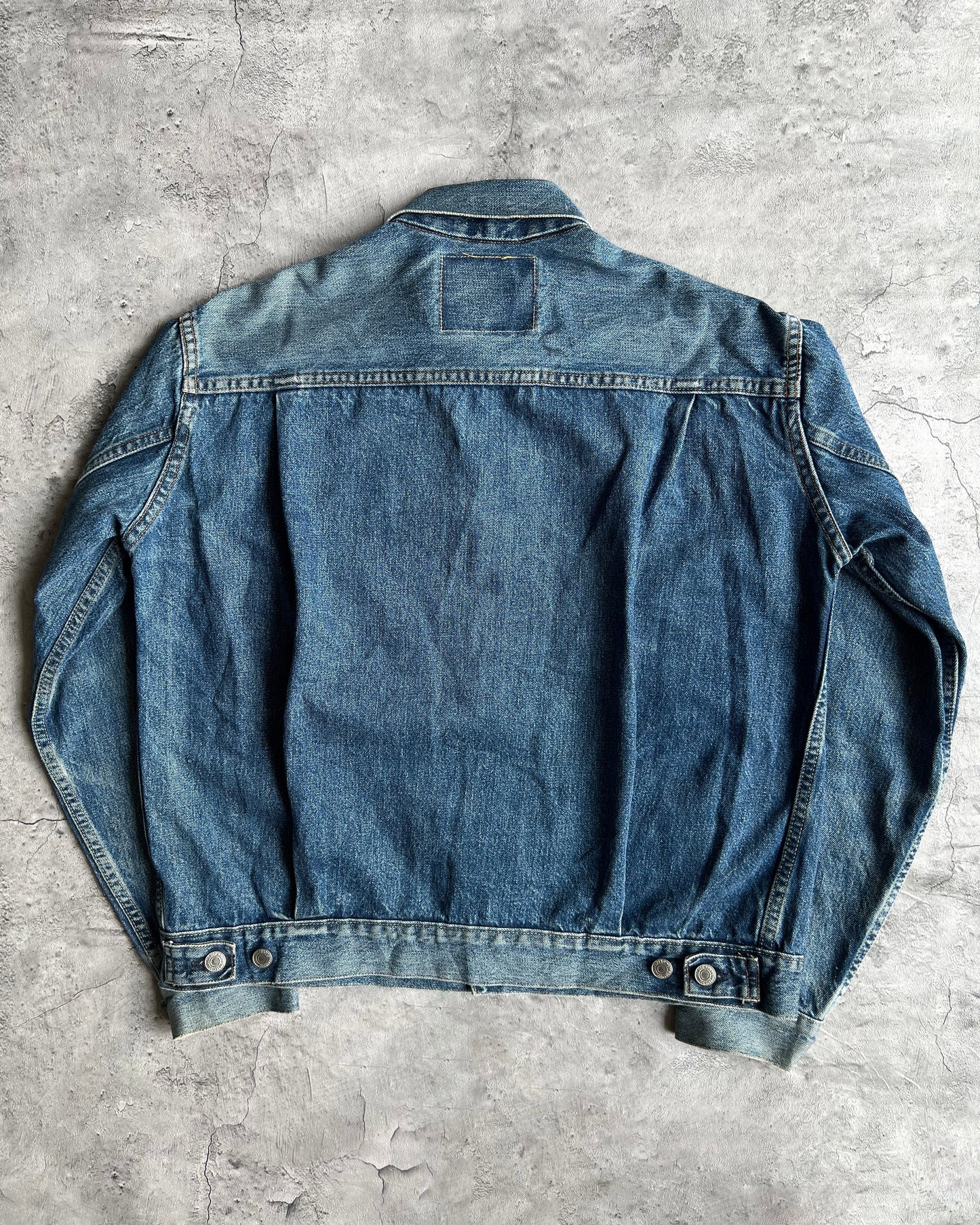 1990S FADED BIG E USA LEVI'S TYPE II SELVEDGE DENIM JACKET (M/L)