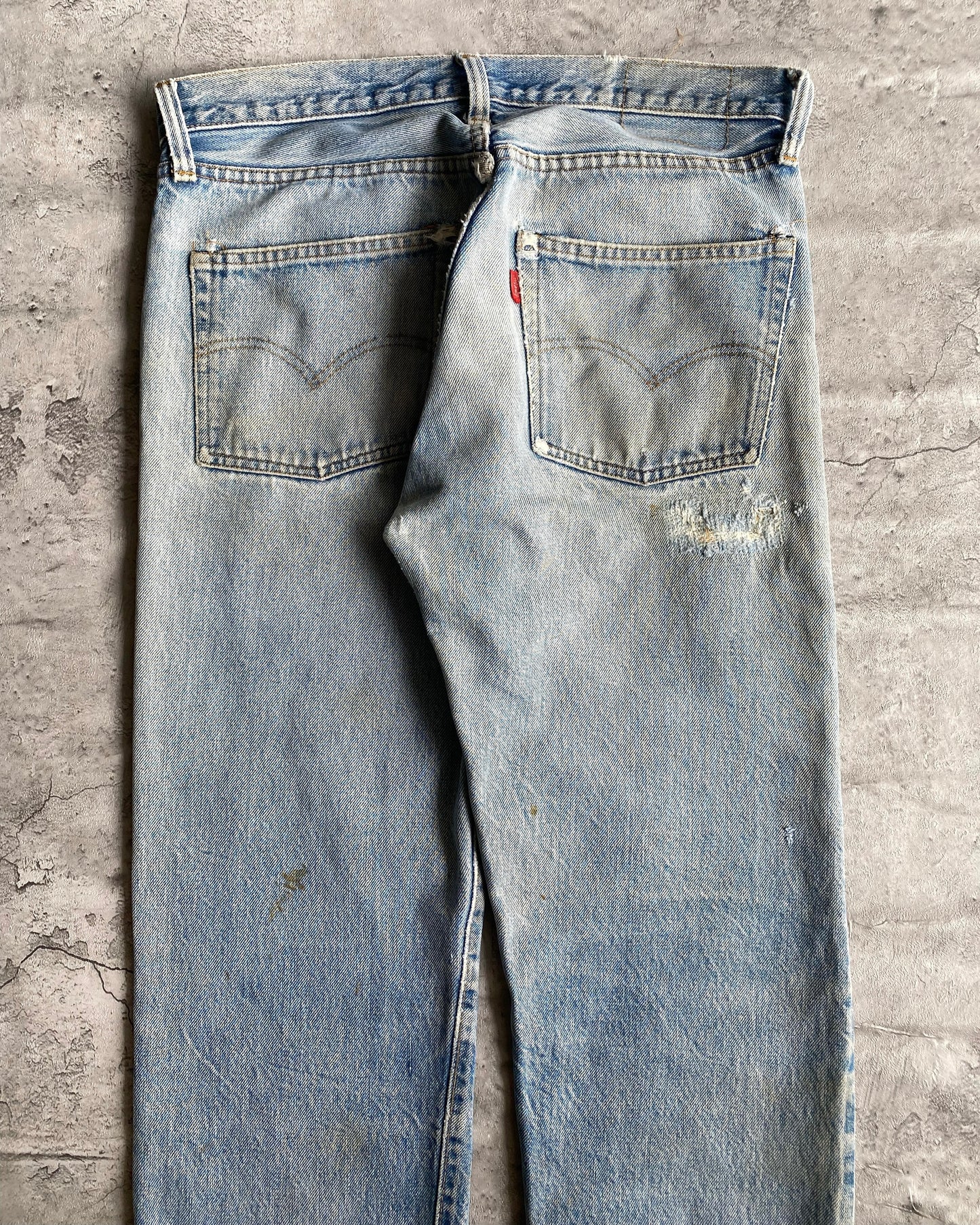 1970S BORO REPAIRED LEVI'S 501 REDLINE SELVEDGE JEANS (32X30)