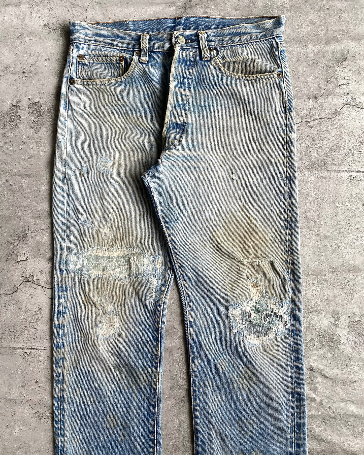 1970S BORO REPAIRED LEVI'S 501 REDLINE SELVEDGE JEANS (32X30)