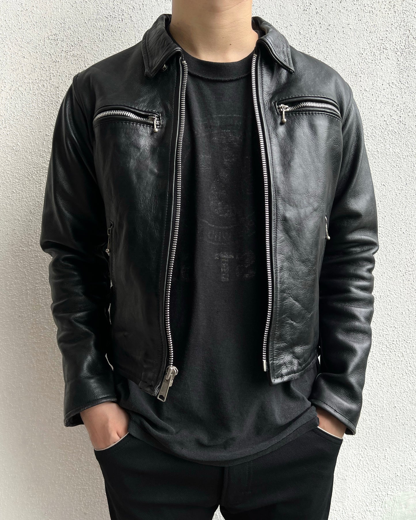 1980S/1990S GIGOLO ACDC HIGHWAYMAN LEATHER JACKET (M)