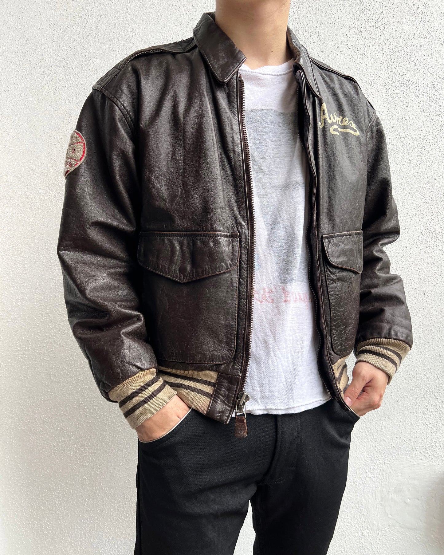 1982 AVIREX 'DAGO RED' TYPE A-2 LEATHER JACKET (S-L)