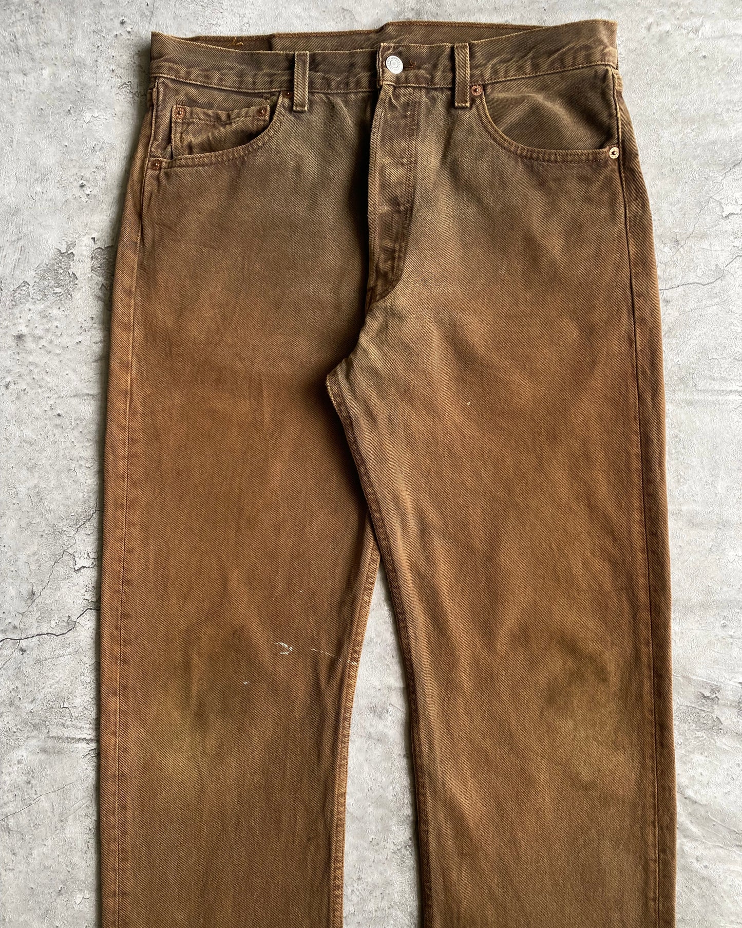 1990S SUN FADED BROWN LEVI'S 501 JEANS (34X34)