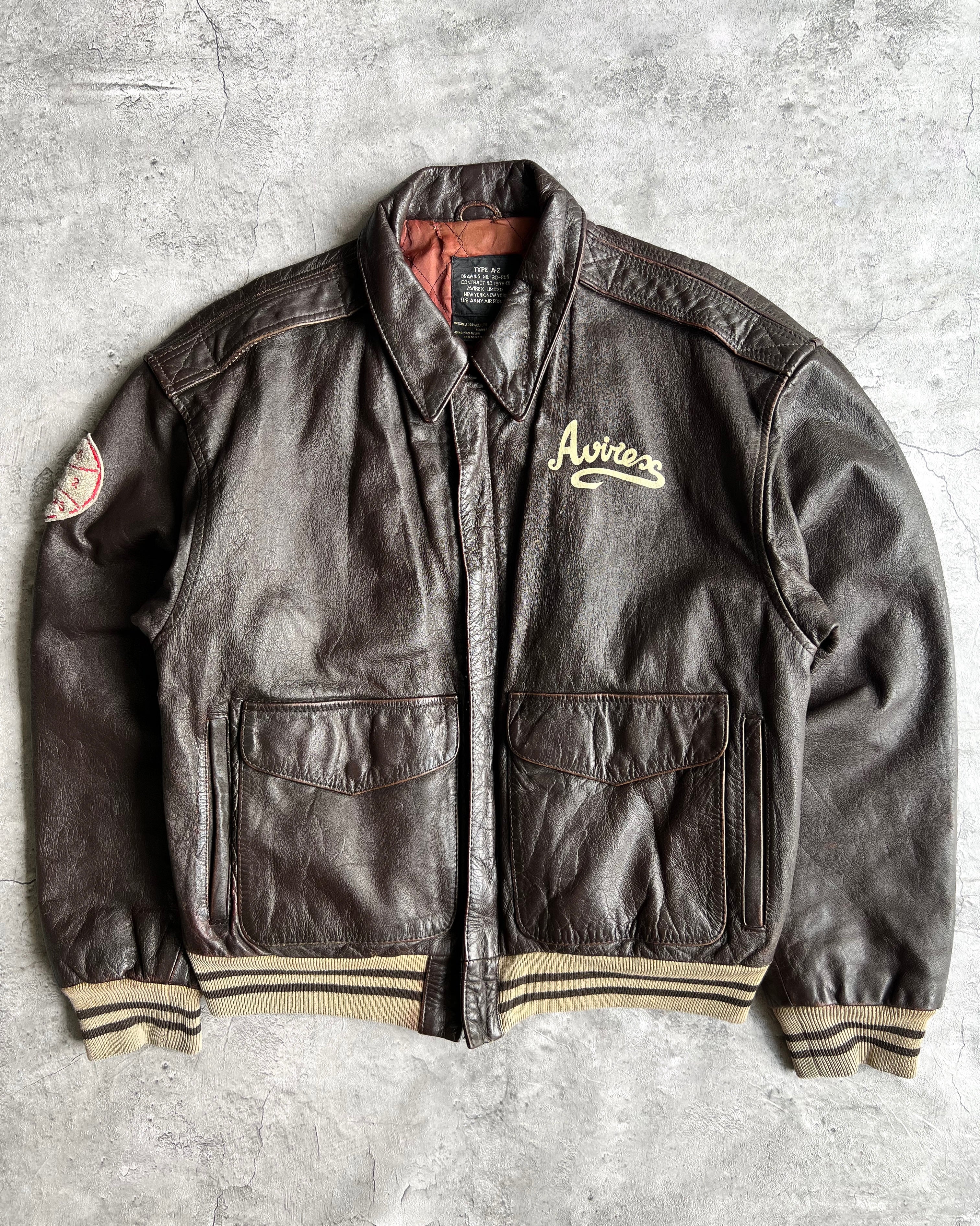 1982 AVIREX 'DAGO RED' TYPE A-2 LEATHER JACKET (S-L)