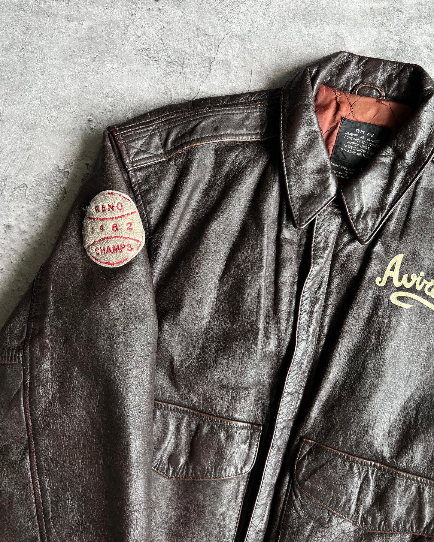 1982 AVIREX 'DAGO RED' TYPE A-2 LEATHER JACKET (S-L)