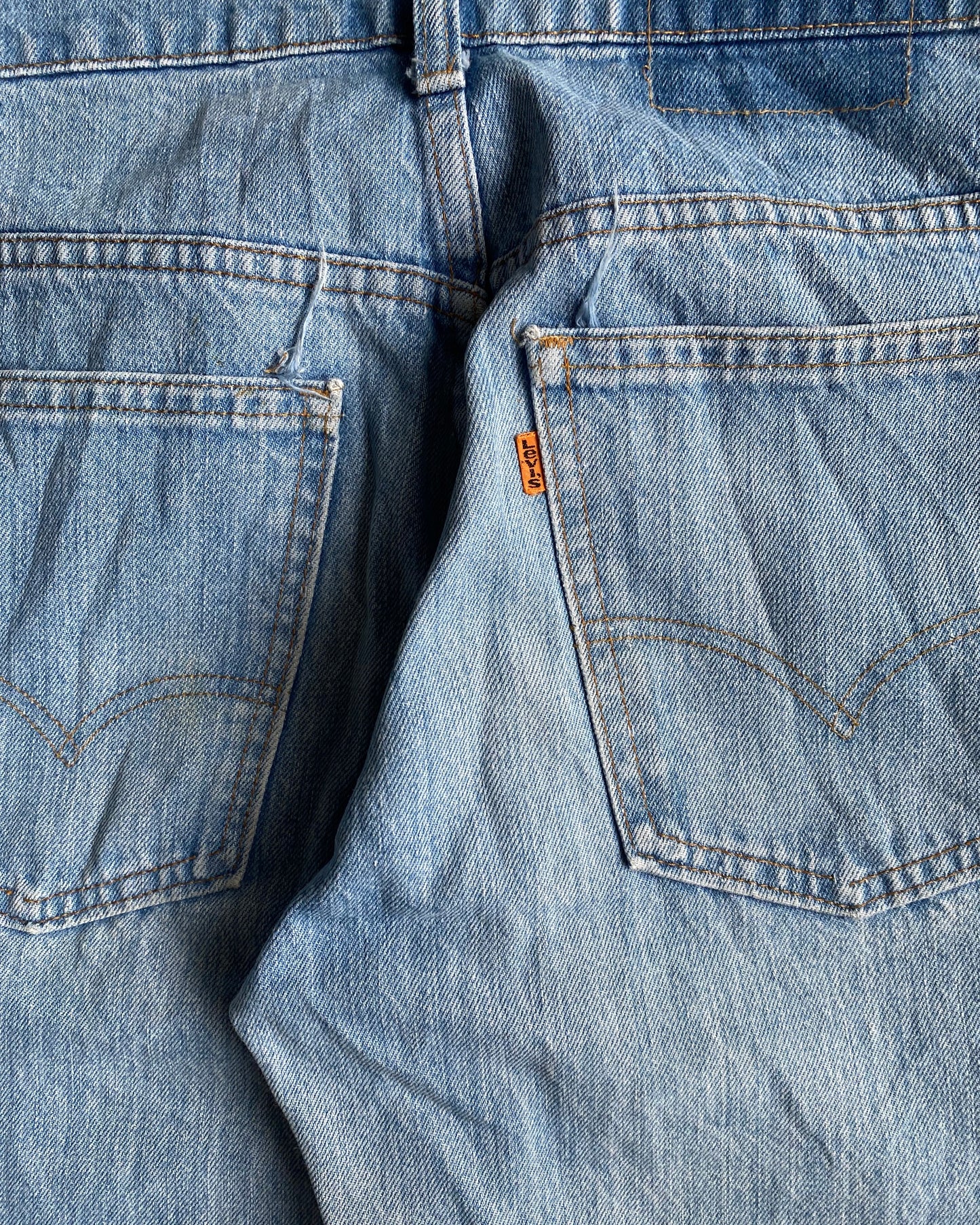 1970S FADED WASHED LEVI'S 517 FLARE JEANS (30X33)