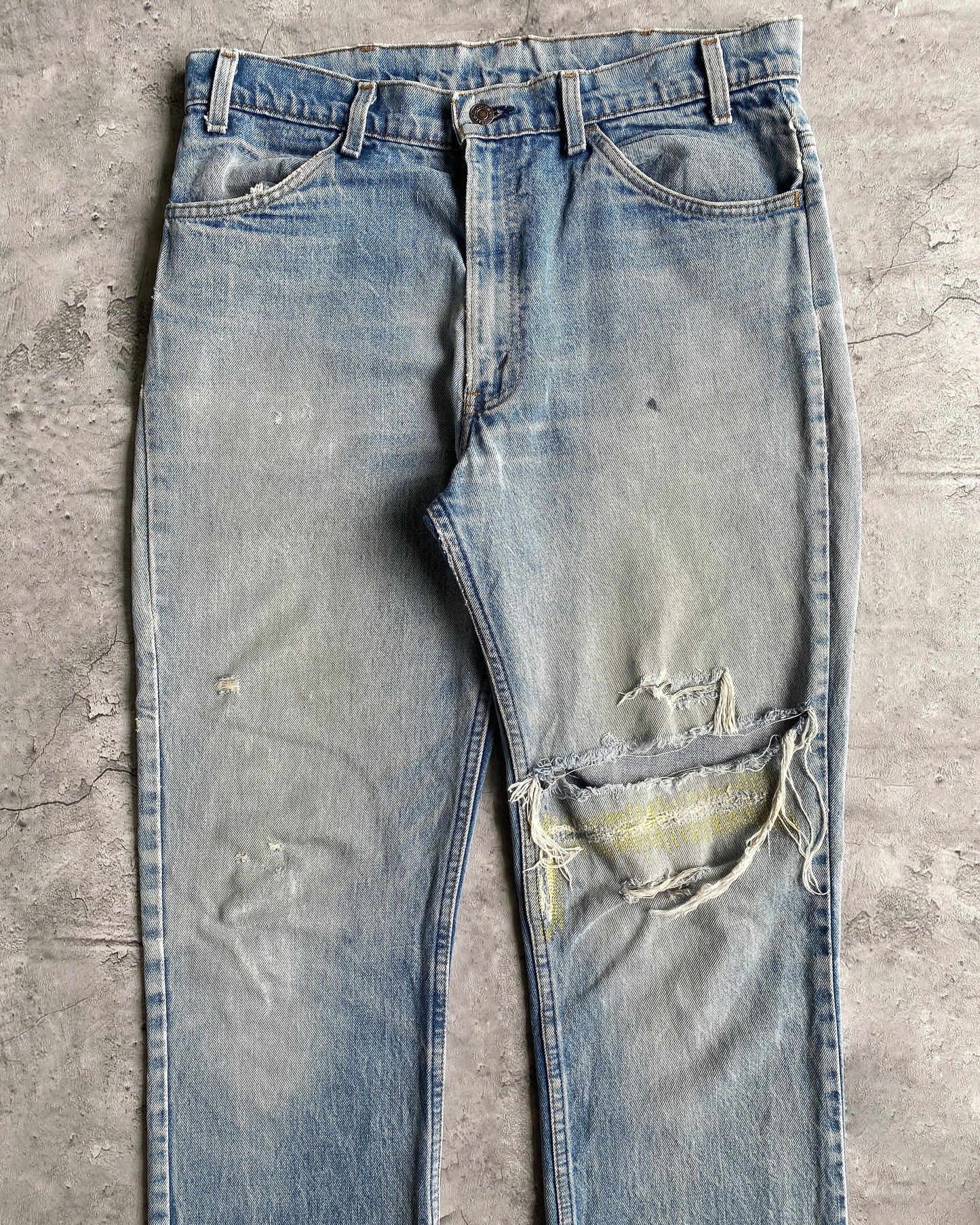 1980S FADED LEVI'S 646 BOOTCUT DISTRESSED JEANS (36X36)