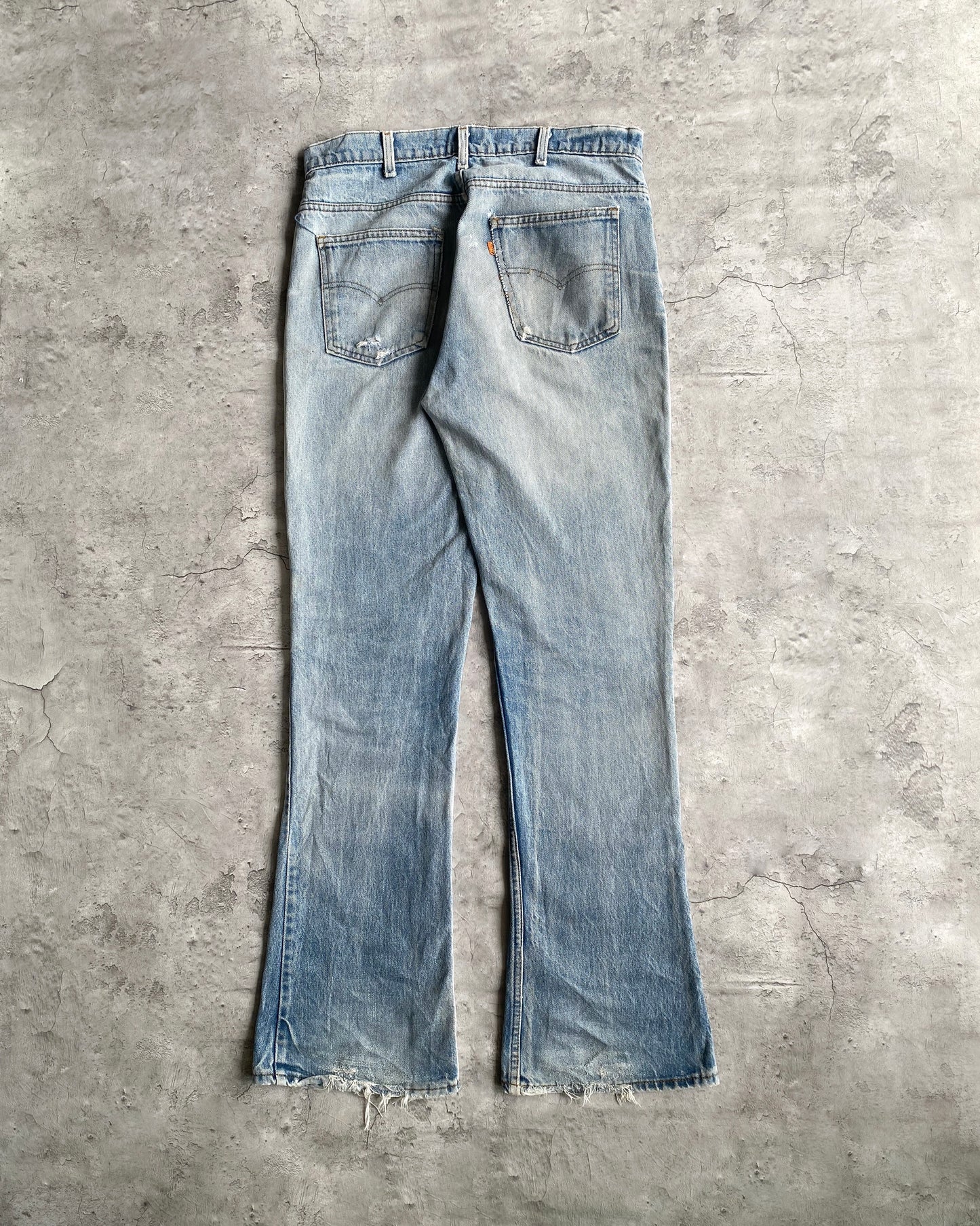 1980S FADED LEVI'S 646 BOOTCUT DISTRESSED JEANS (36X36)