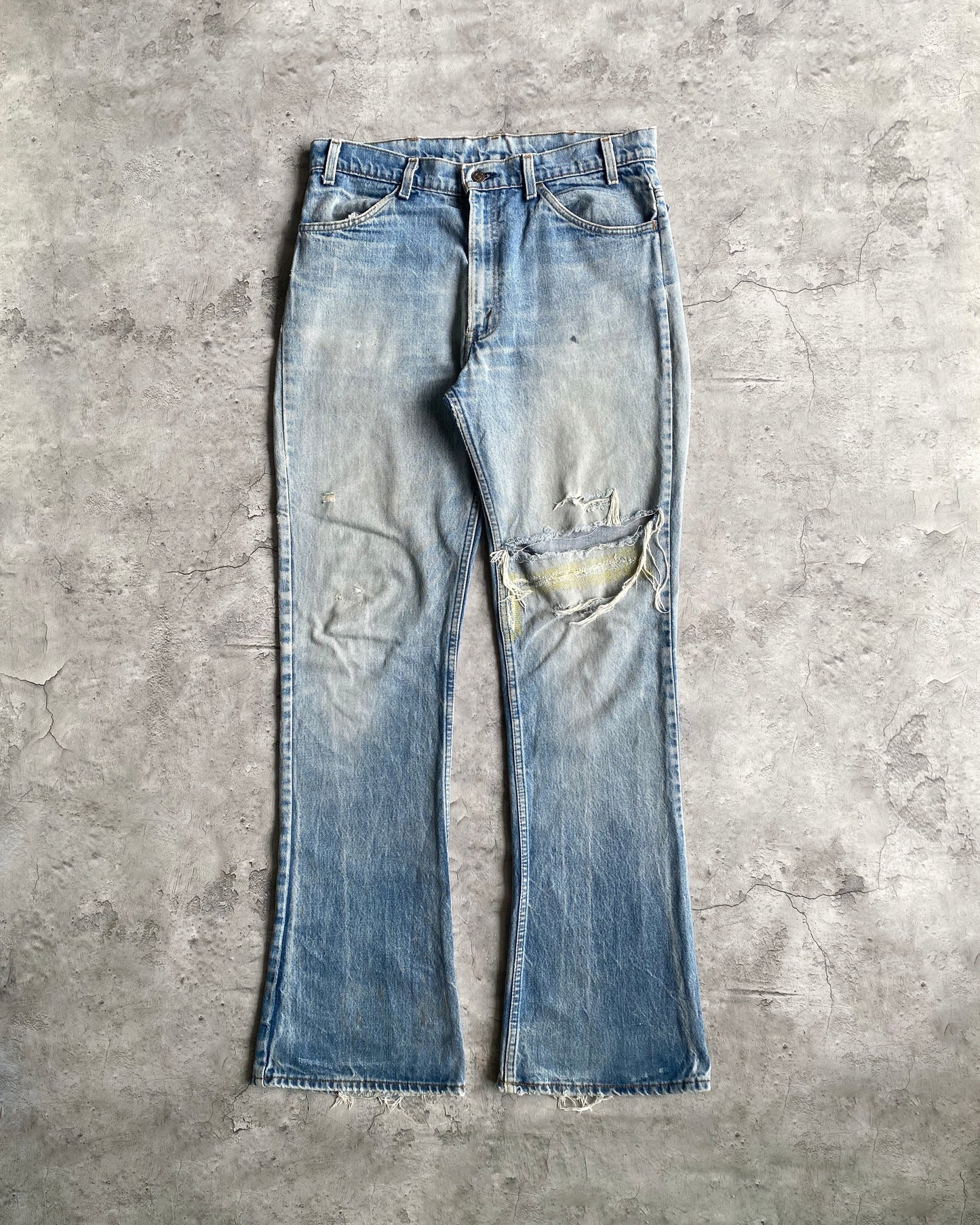 1980S FADED LEVI'S 646 BOOTCUT DISTRESSED JEANS (36X36)