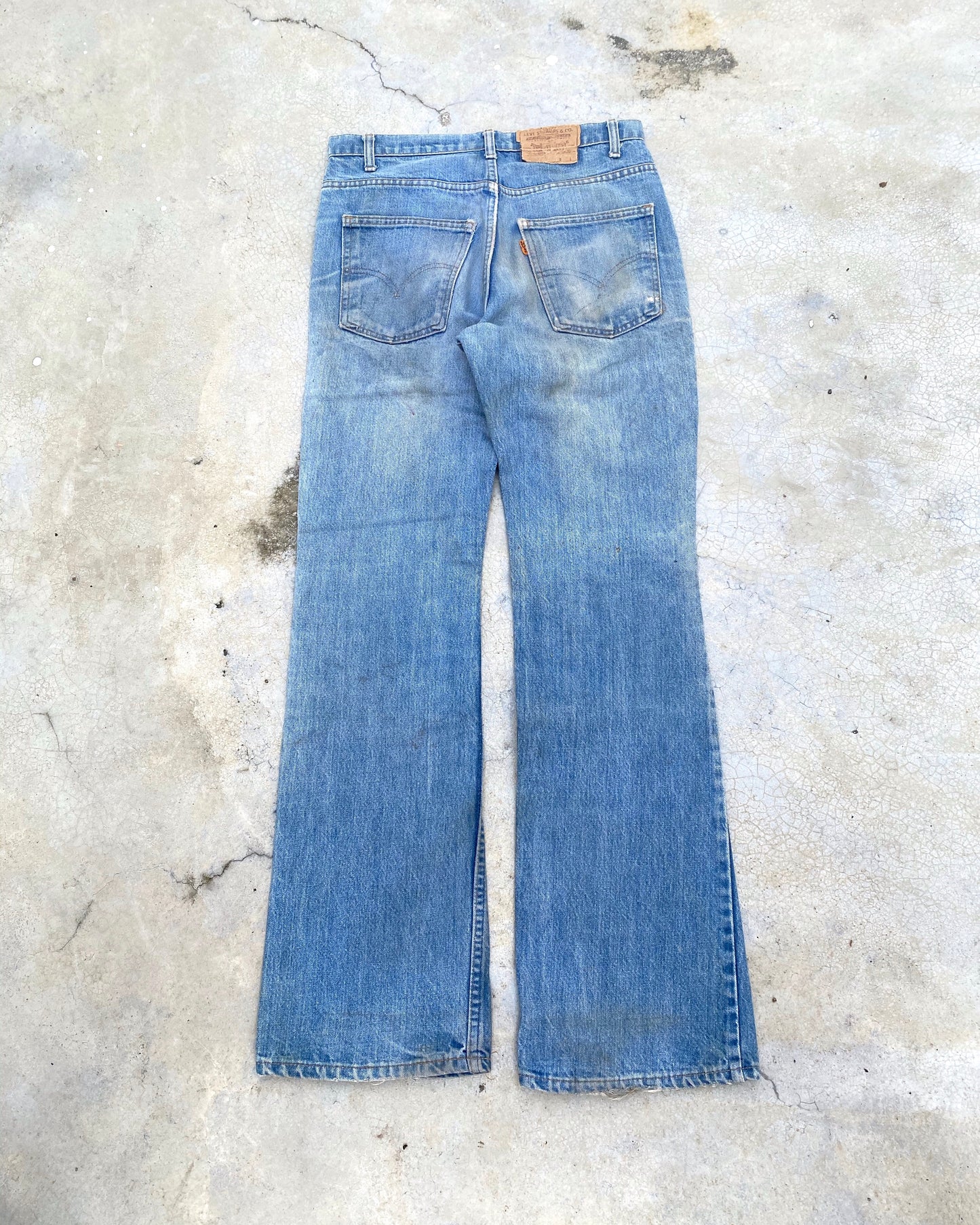1980S LEVI’S 517 REPAIRED FLARED JEANS (32X36)