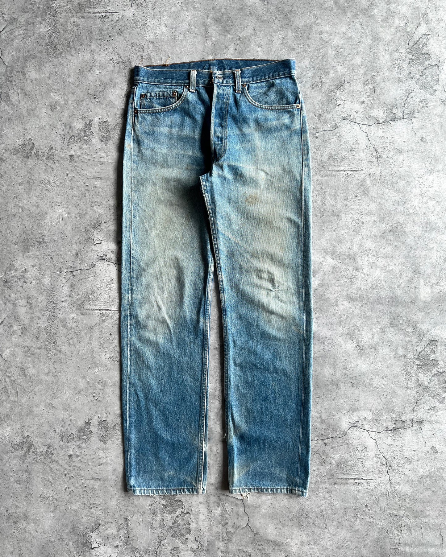 1980S FADED WASHED LEVI'S 501 JEANS (33X34)