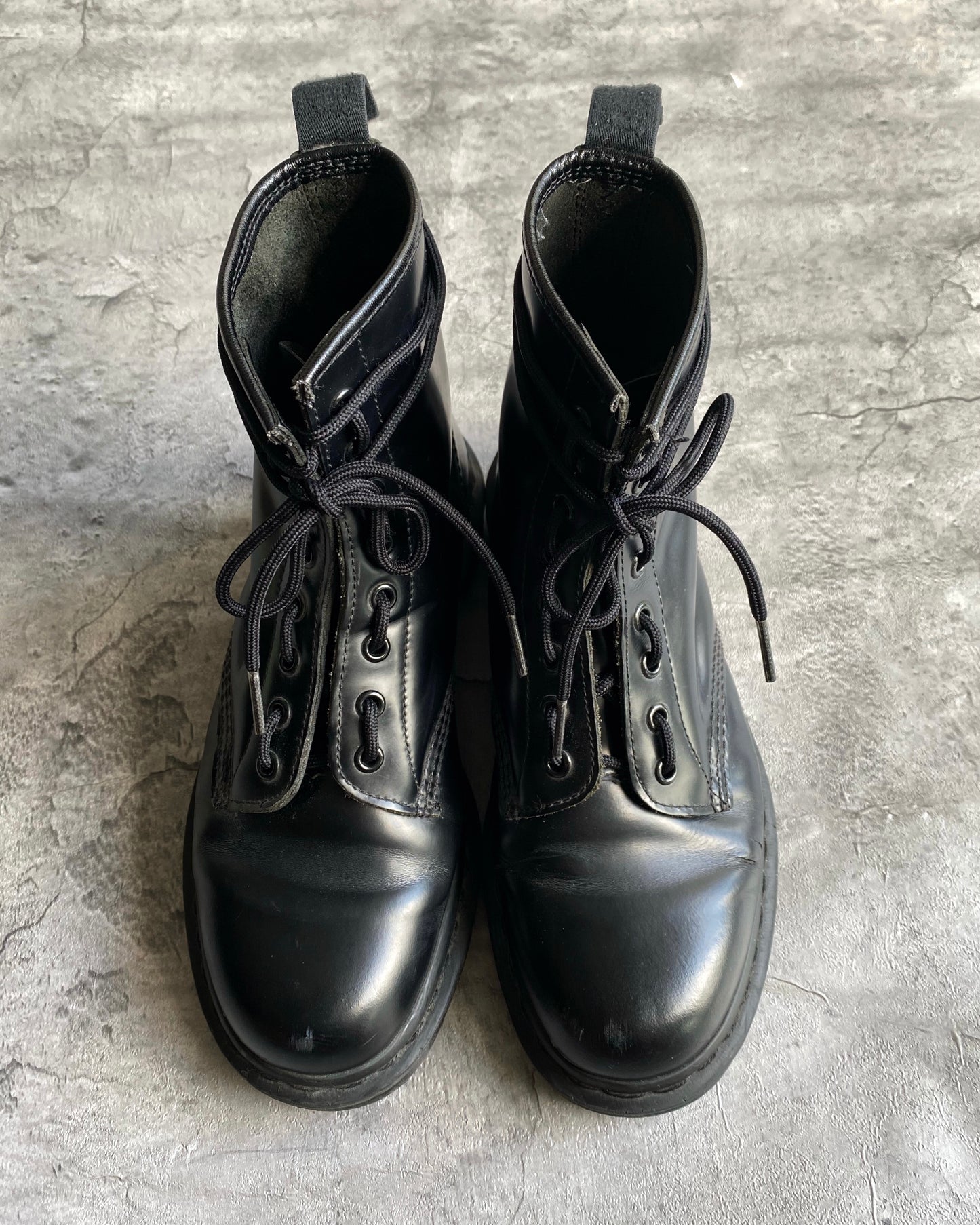 DR. MARTENS BLACK 1460 MONO SMOOTH LEATHER BOOTS (US8-8.5)