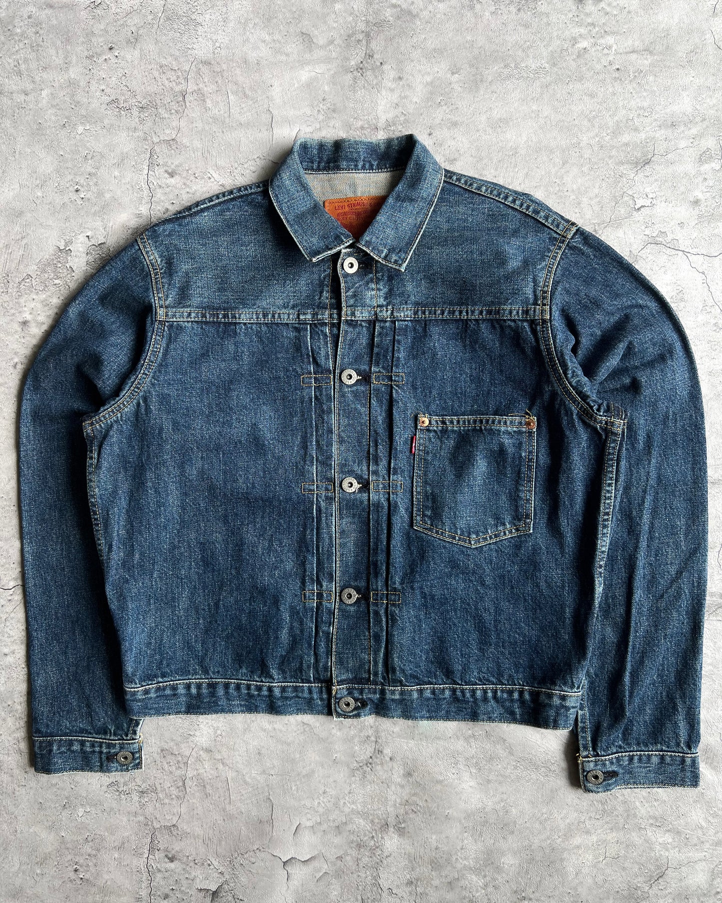 1990S DARK WASHED BIG E LEVI'S TYPE I DENIM JACKET (M/L)