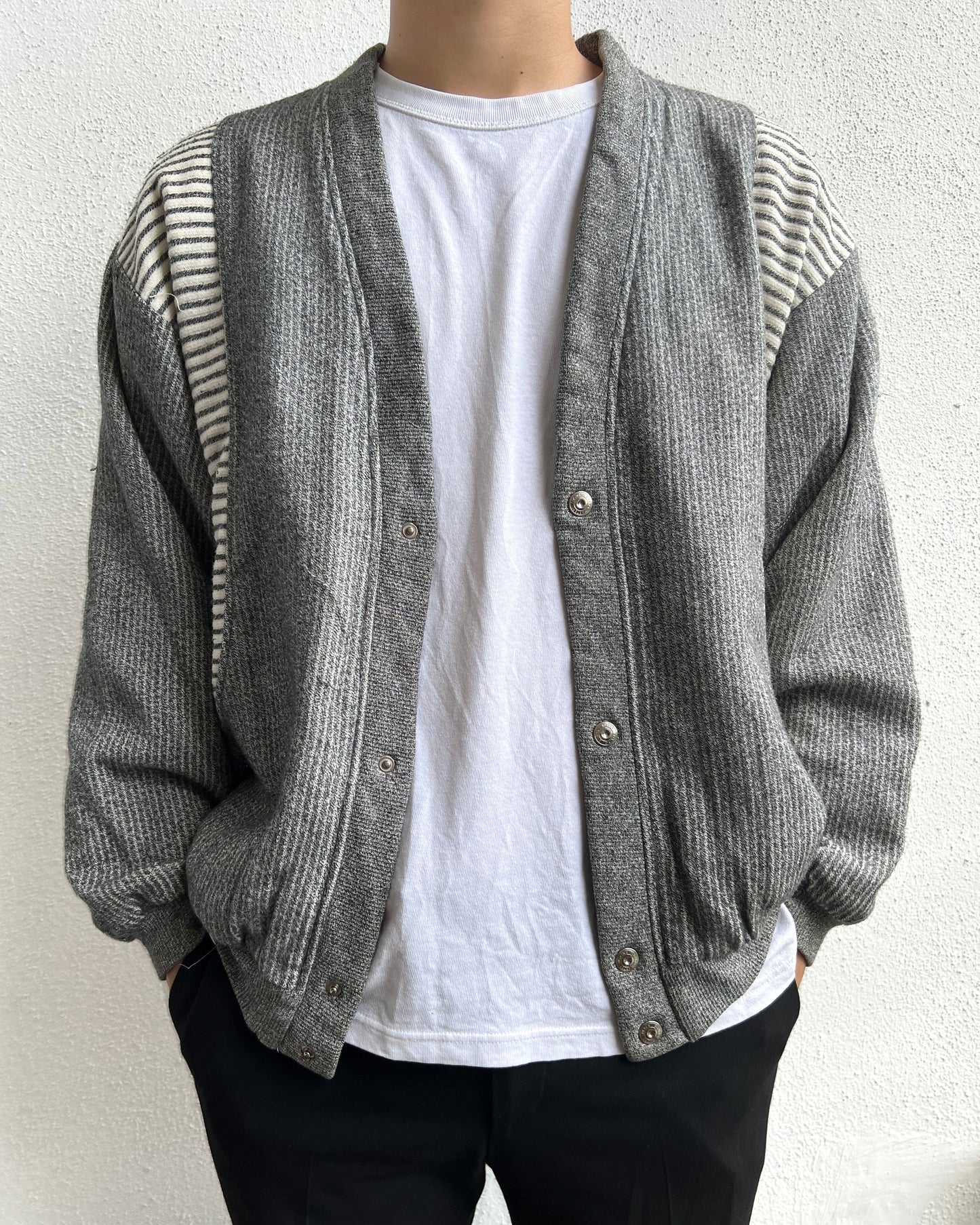 1990S CECILENE STRIPES CARDIGAN (L)