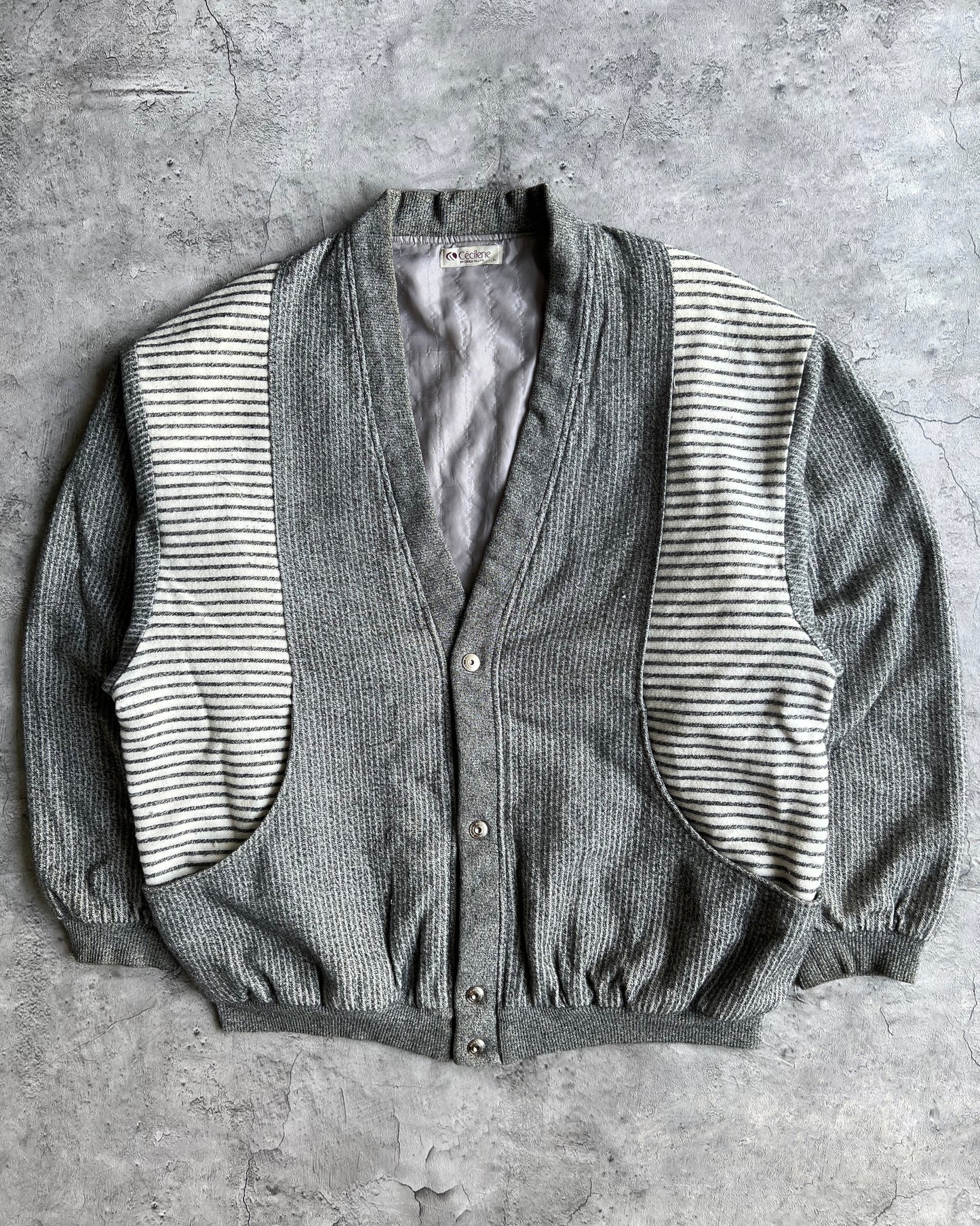 1990S CECILENE STRIPES CARDIGAN (L)