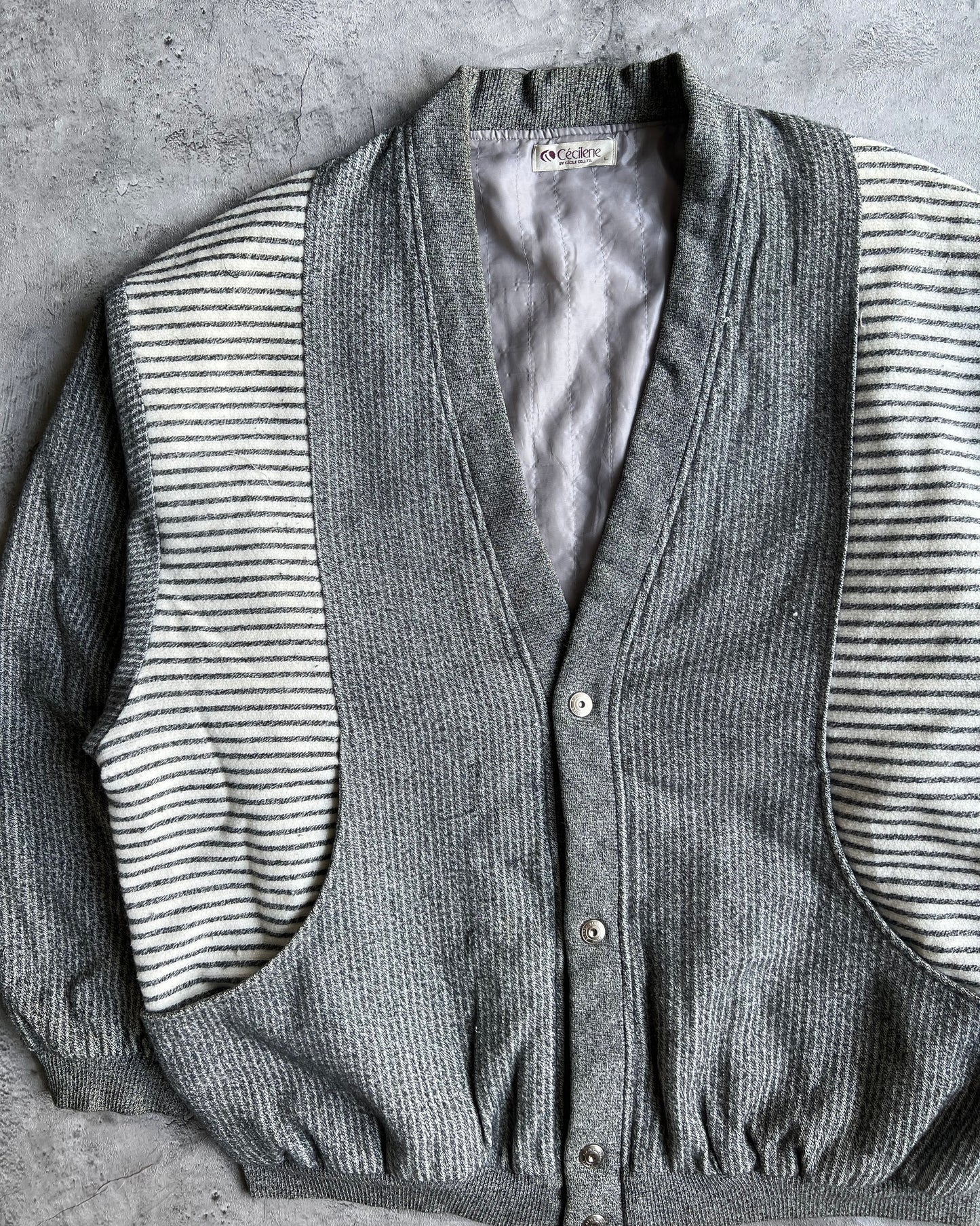 1990S CECILENE STRIPES CARDIGAN (L)