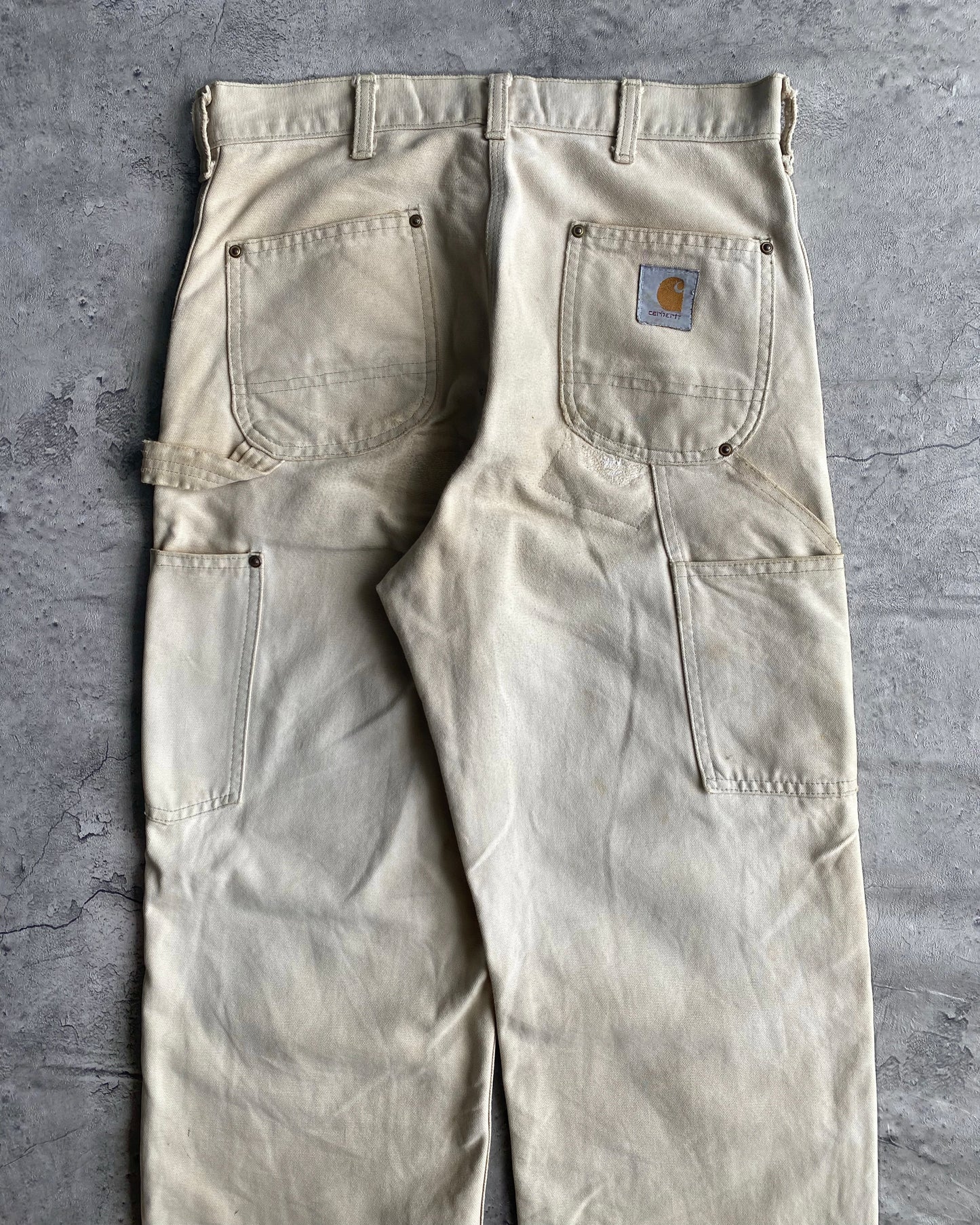 1990S OFF WHITE CARHARTT DOUBLE KNEE PANTS (30X30)