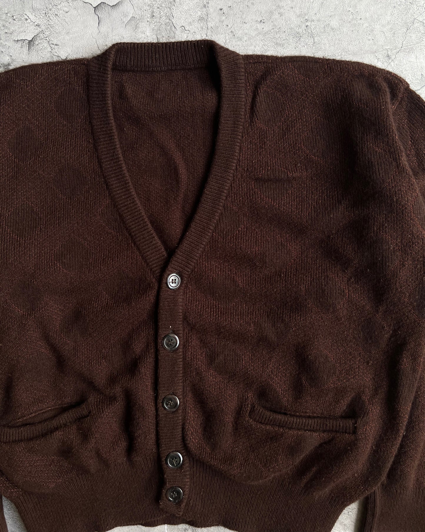 1990S BROWN KNIT CARDIGAN (M)