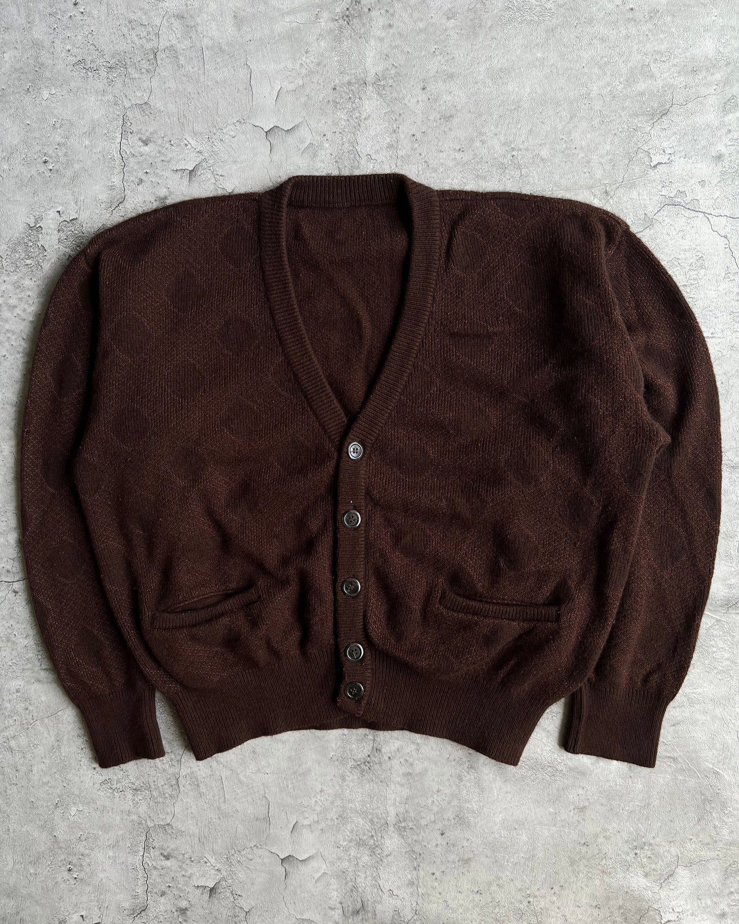 1990S BROWN KNIT CARDIGAN (M)