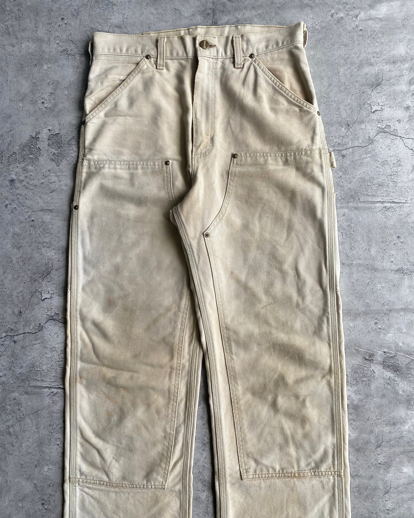 1990S OFF WHITE CARHARTT DOUBLE KNEE PANTS (30X30)