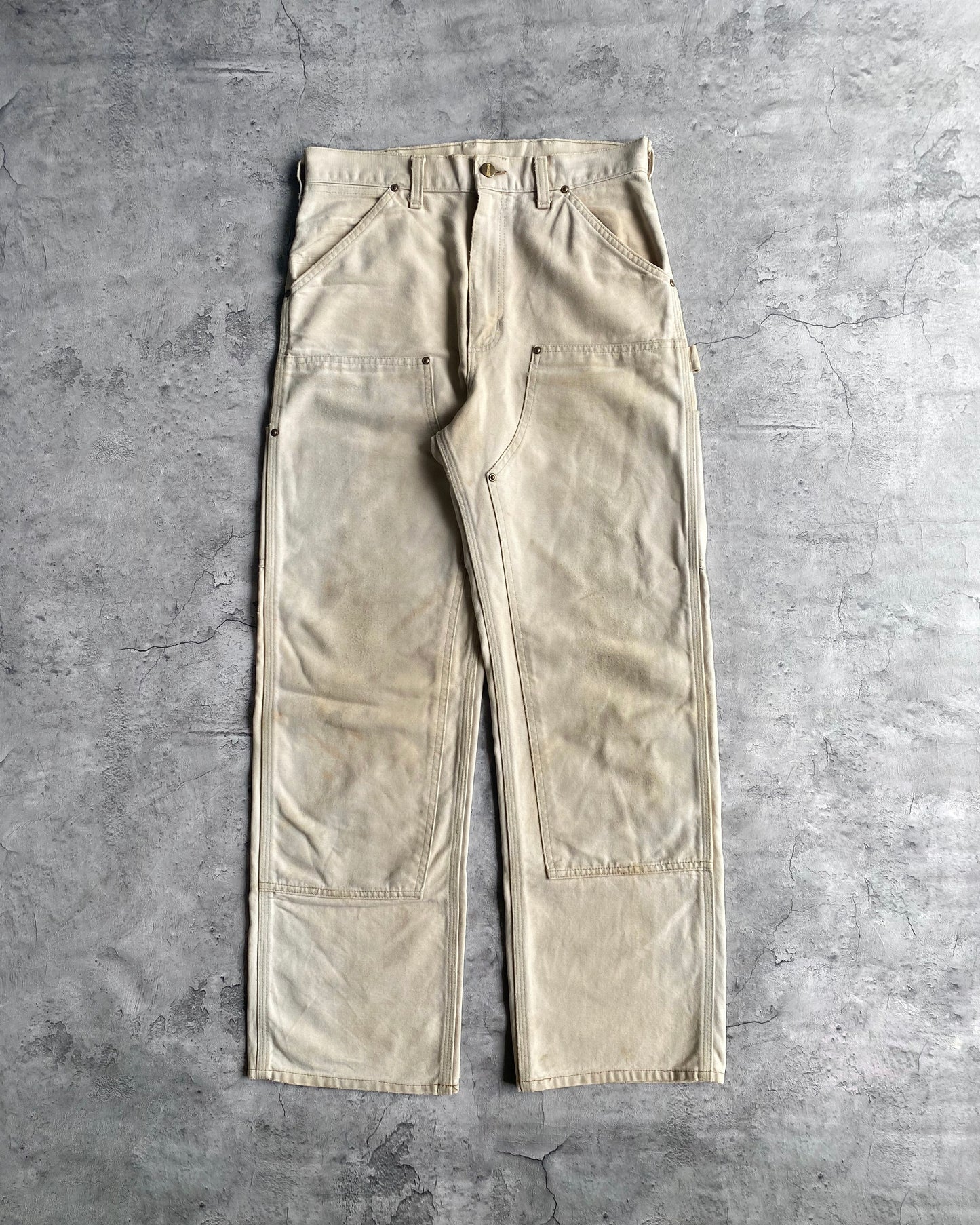 1990S OFF WHITE CARHARTT DOUBLE KNEE PANTS (30X30)