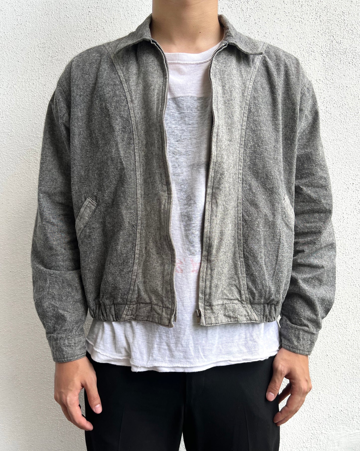 1990S TWO-TONE GREY HARRINGTON JACKET (M/L)