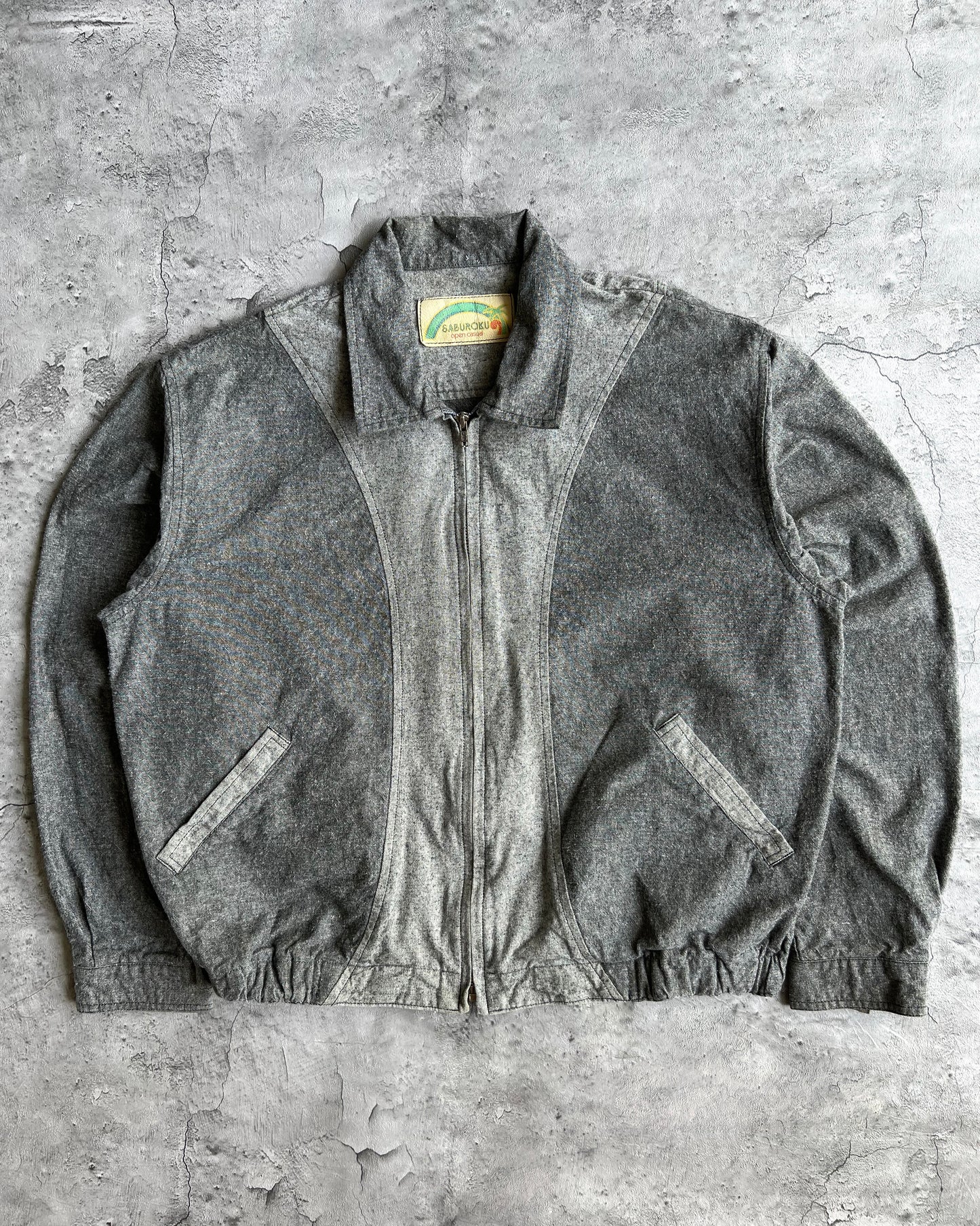 1990S TWO-TONE GREY HARRINGTON JACKET (M/L)