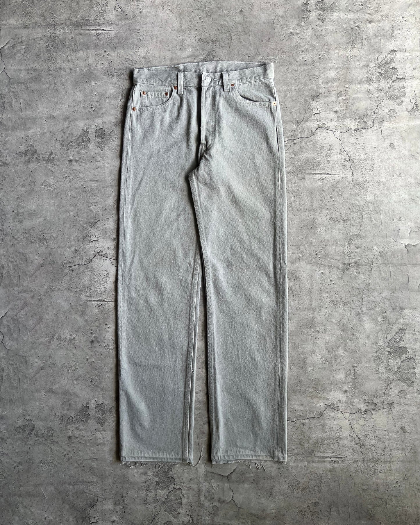 1990S GREY LEVI'S 501 RELEASED HEM JEANS (30X31)