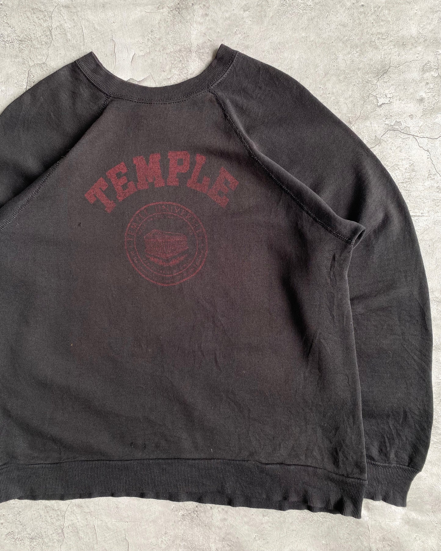 1980S 'TEMPLE UNIVERSITY' RAGLAN SWEATSHIRT (L)