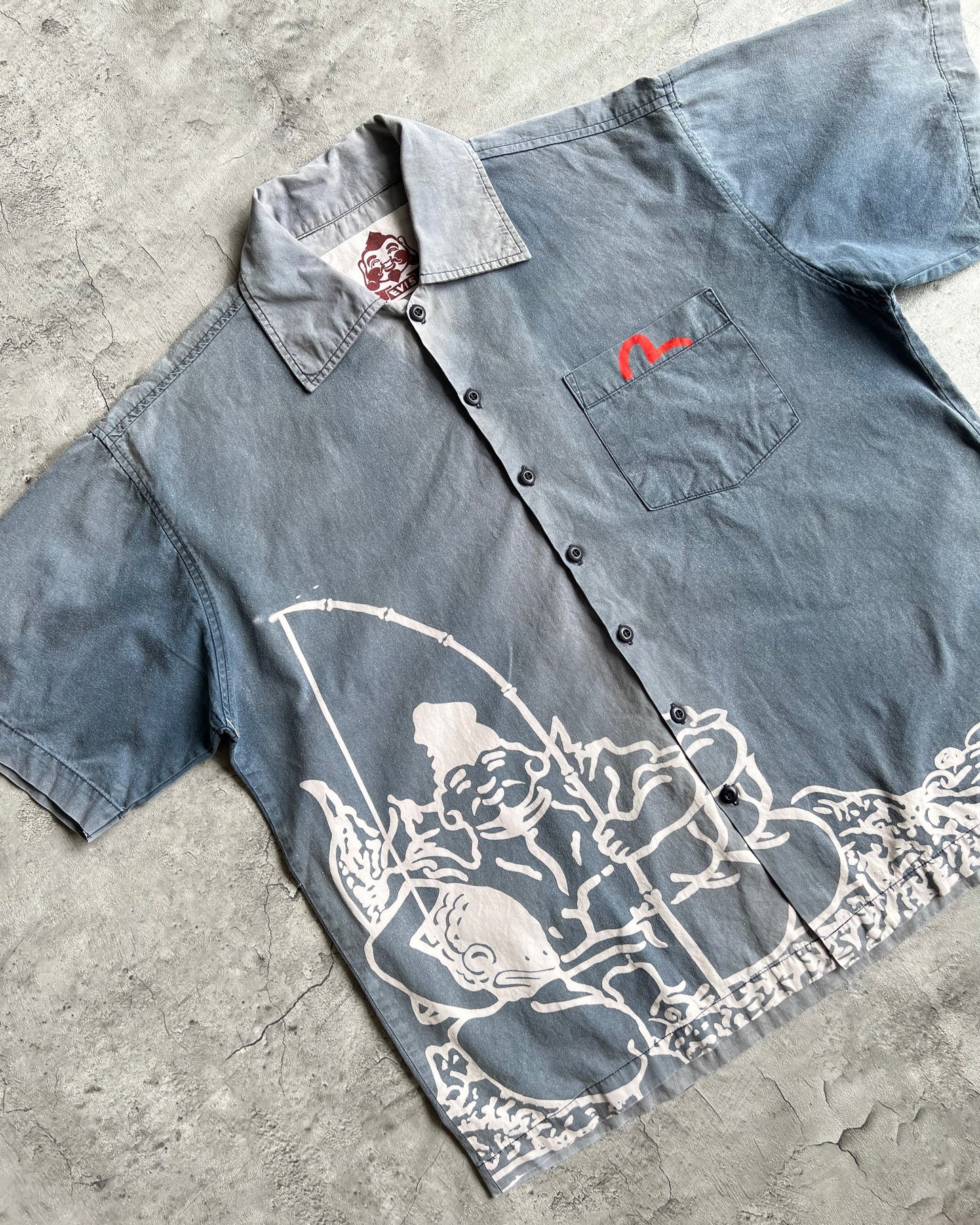 1990S SUN FADED EVISU PRINTED SHIRT (S-L)