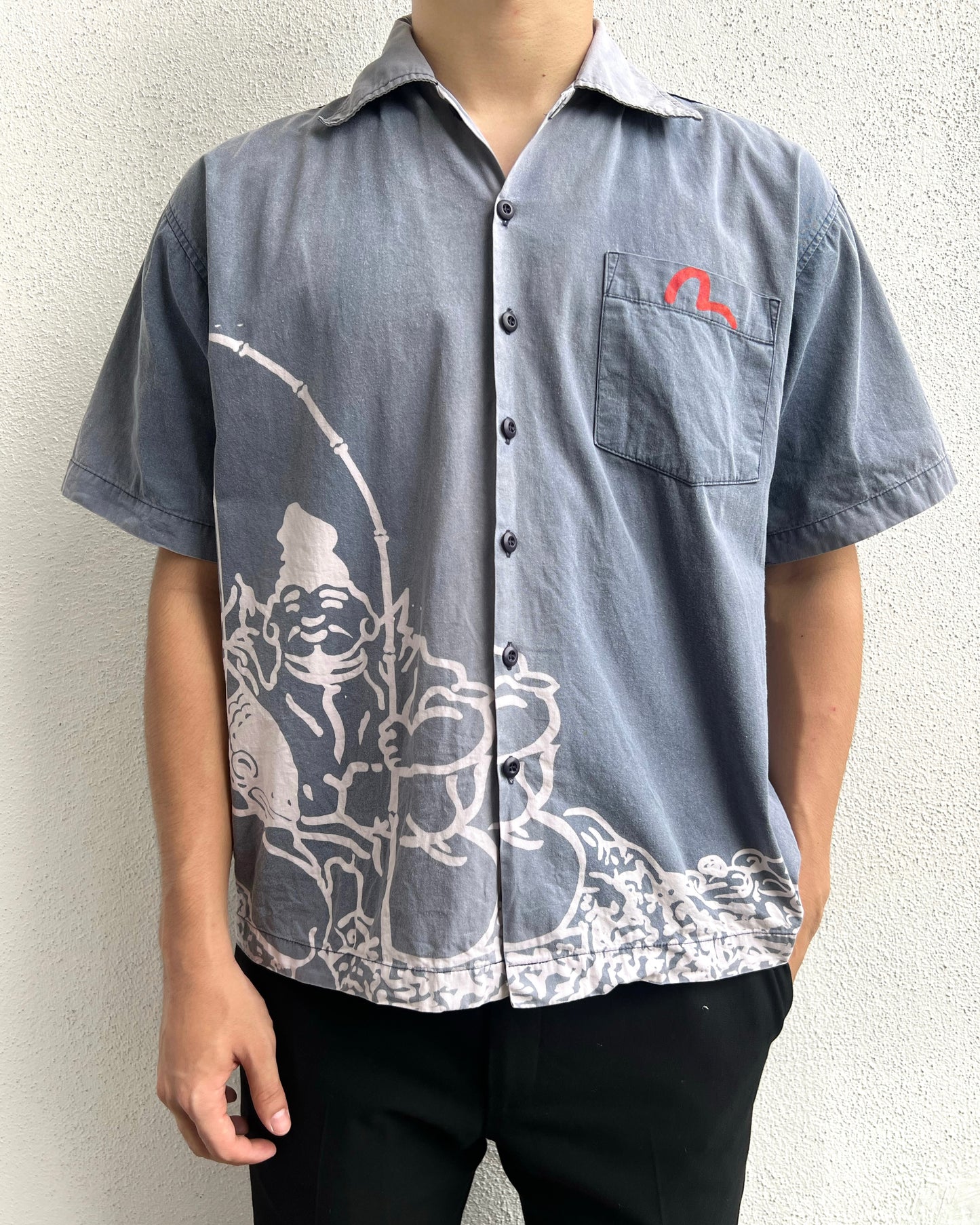 1990S SUN FADED EVISU PRINTED SHIRT (S-L)