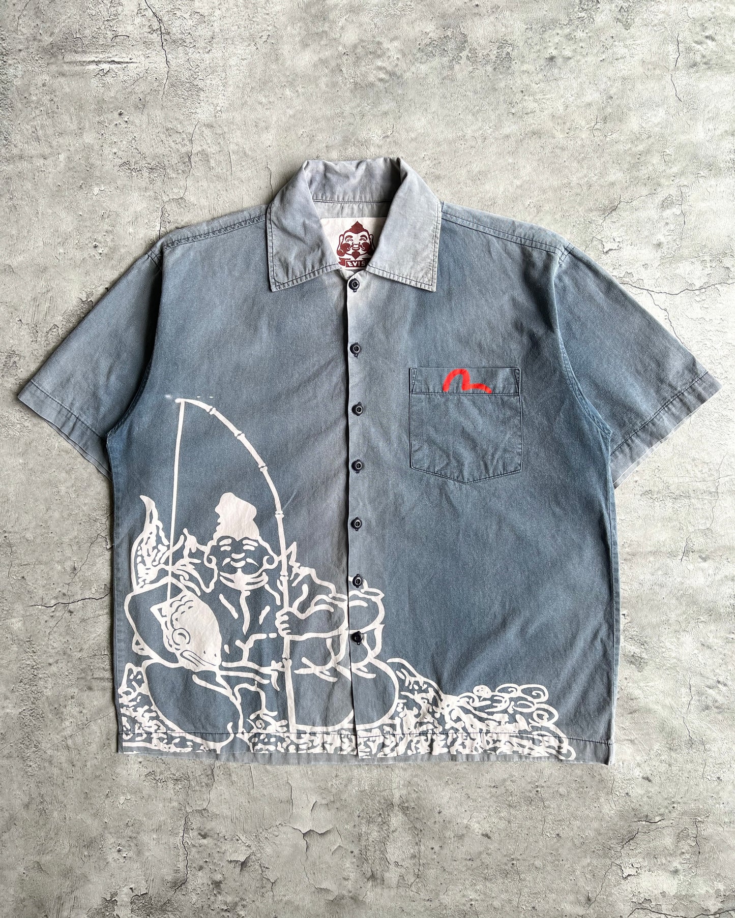 1990S SUN FADED EVISU PRINTED SHIRT (S-L)