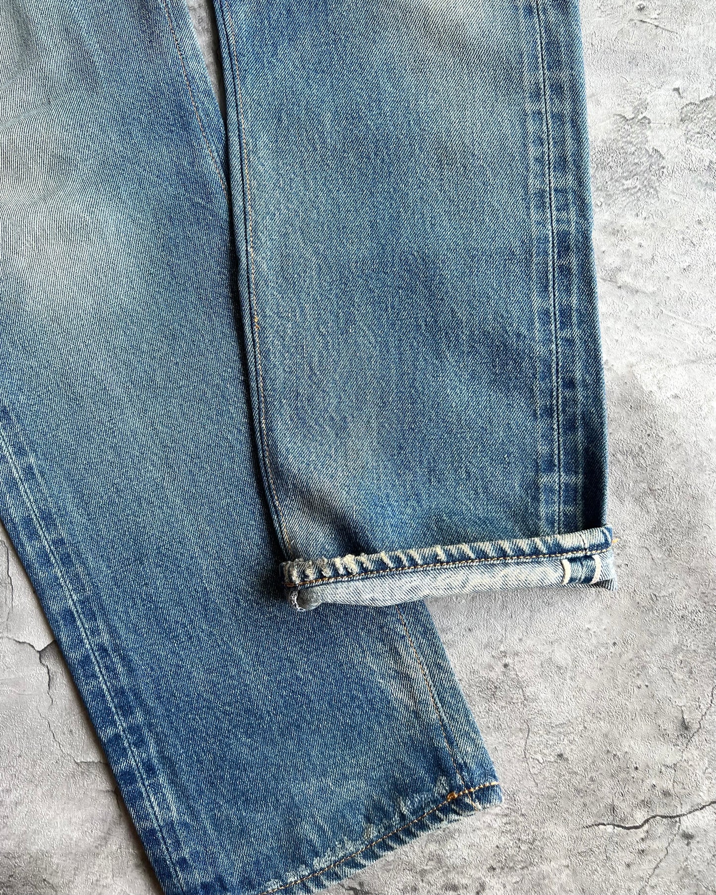 1980S FADED WASHED LEVI'S 501 REDLINE SELVEDGE JEANS (31X31)