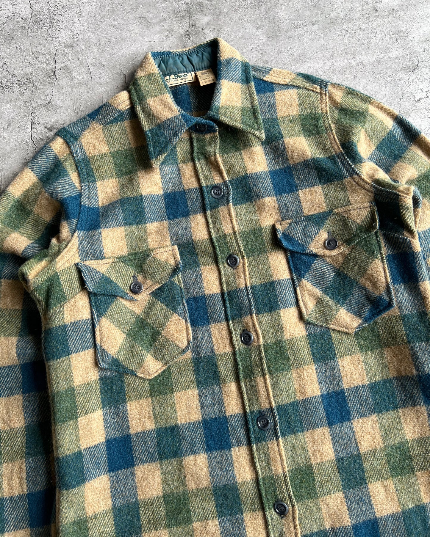 1970S L.L BEAN PLAID FLANNEL (M)