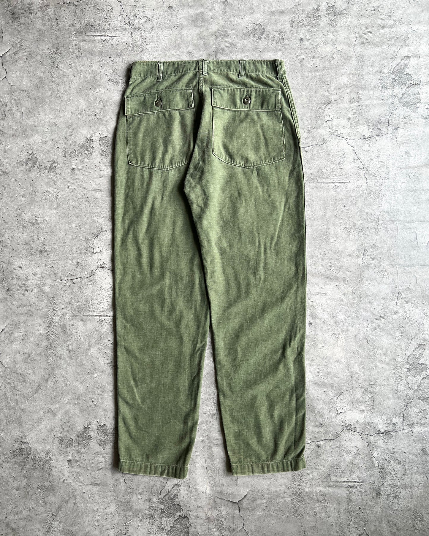 1960S OG-107 SATEEN UR ARMY REPAIRED TROUSERS (30-33)