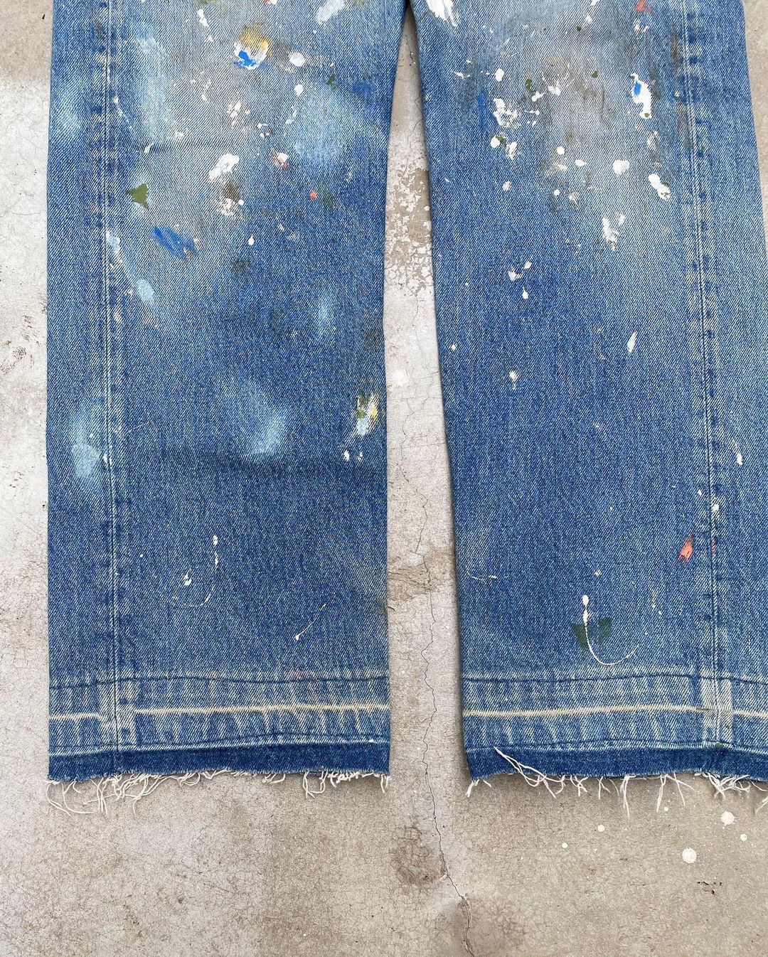1980s Levi’s 501 Released Hem Painted Jeans