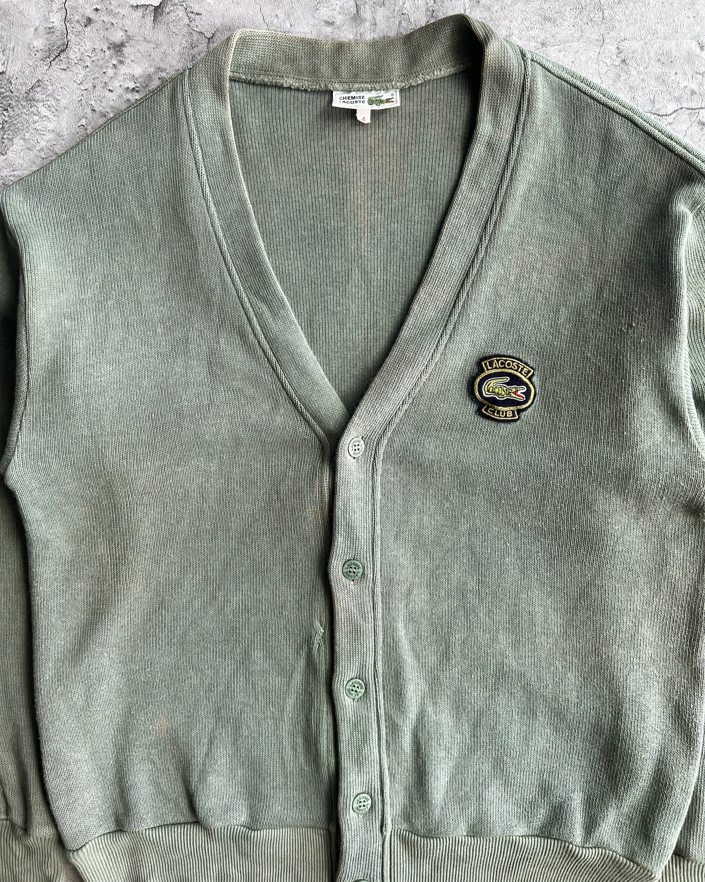 1980S GREEN LACOSTE CARDIGANS (S-L)