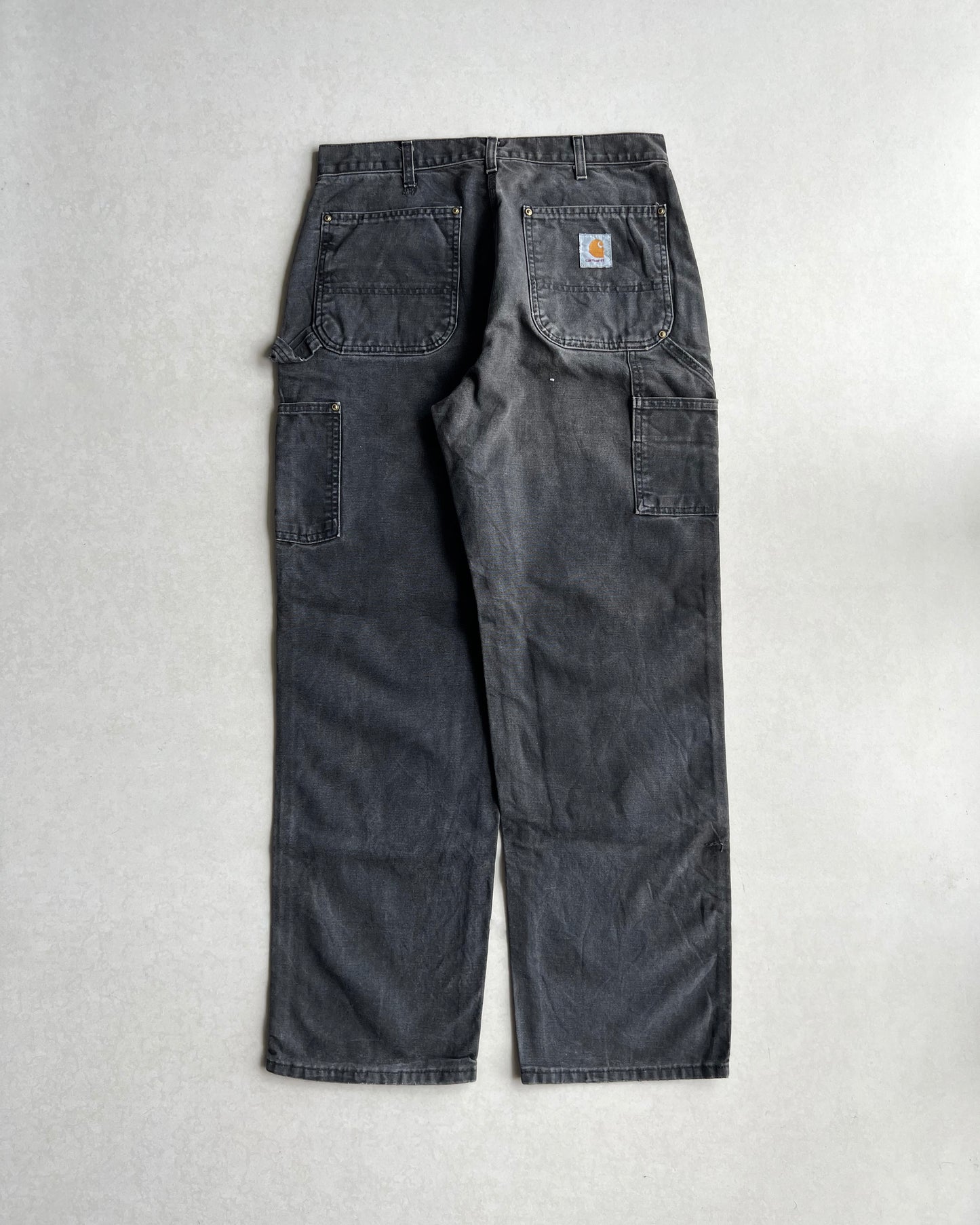 1990S FADED BLACK CARHARTT DOUBLE KNEE PANTS (32X32)