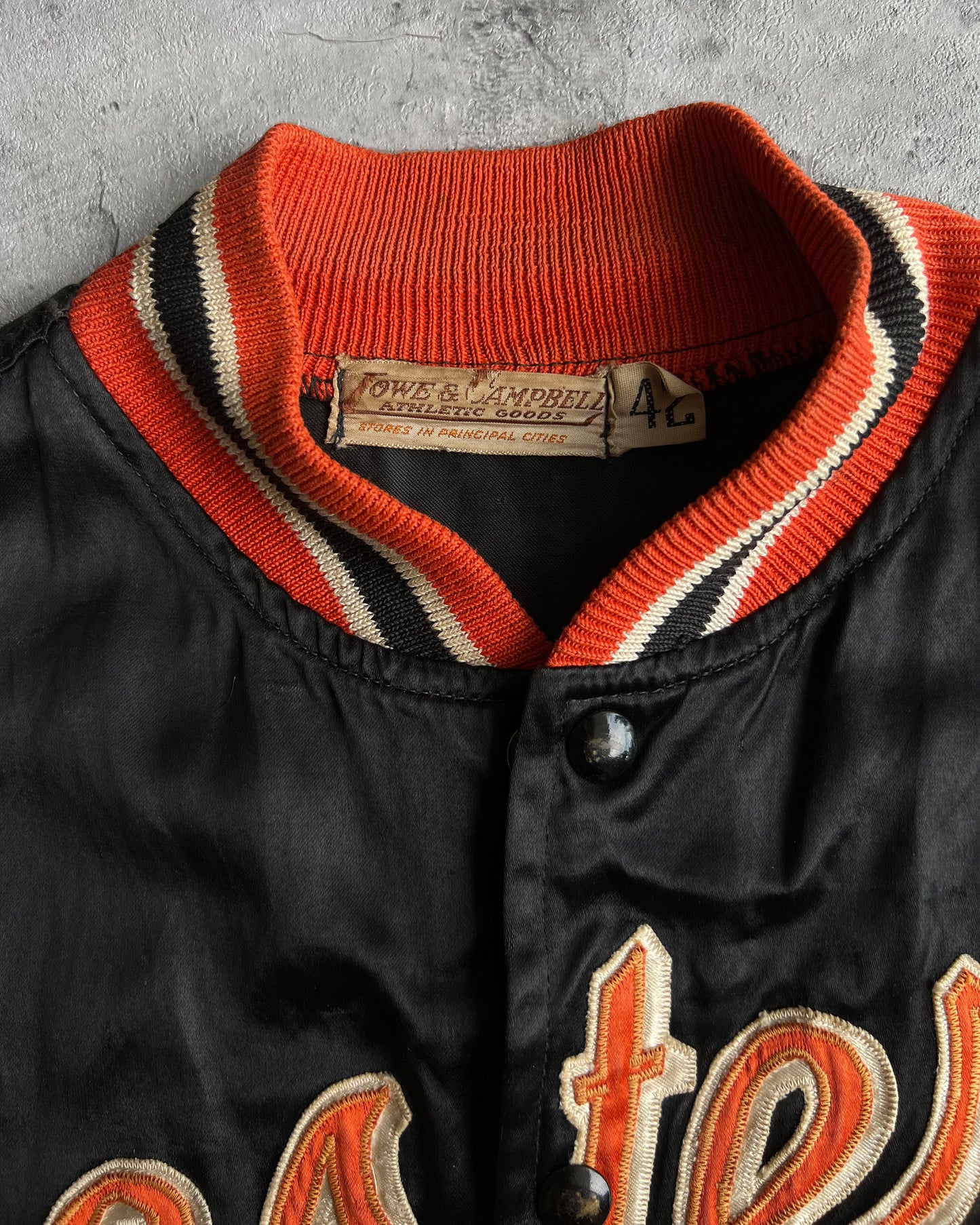 1950S 'WESTERN ELECTRIC' SATIN VARSITY JACKET (L)