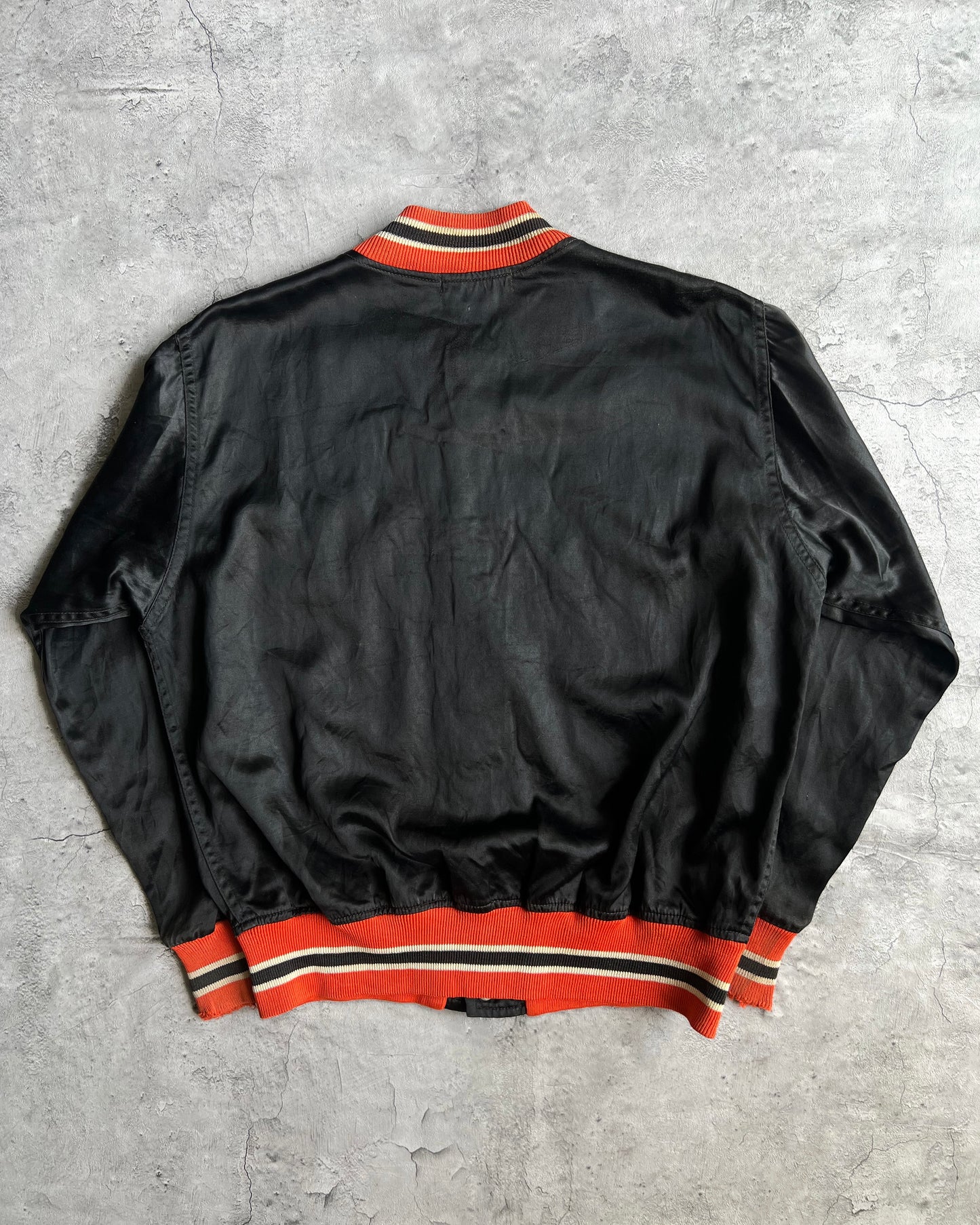 1950S 'WESTERN ELECTRIC' SATIN VARSITY JACKET (L)