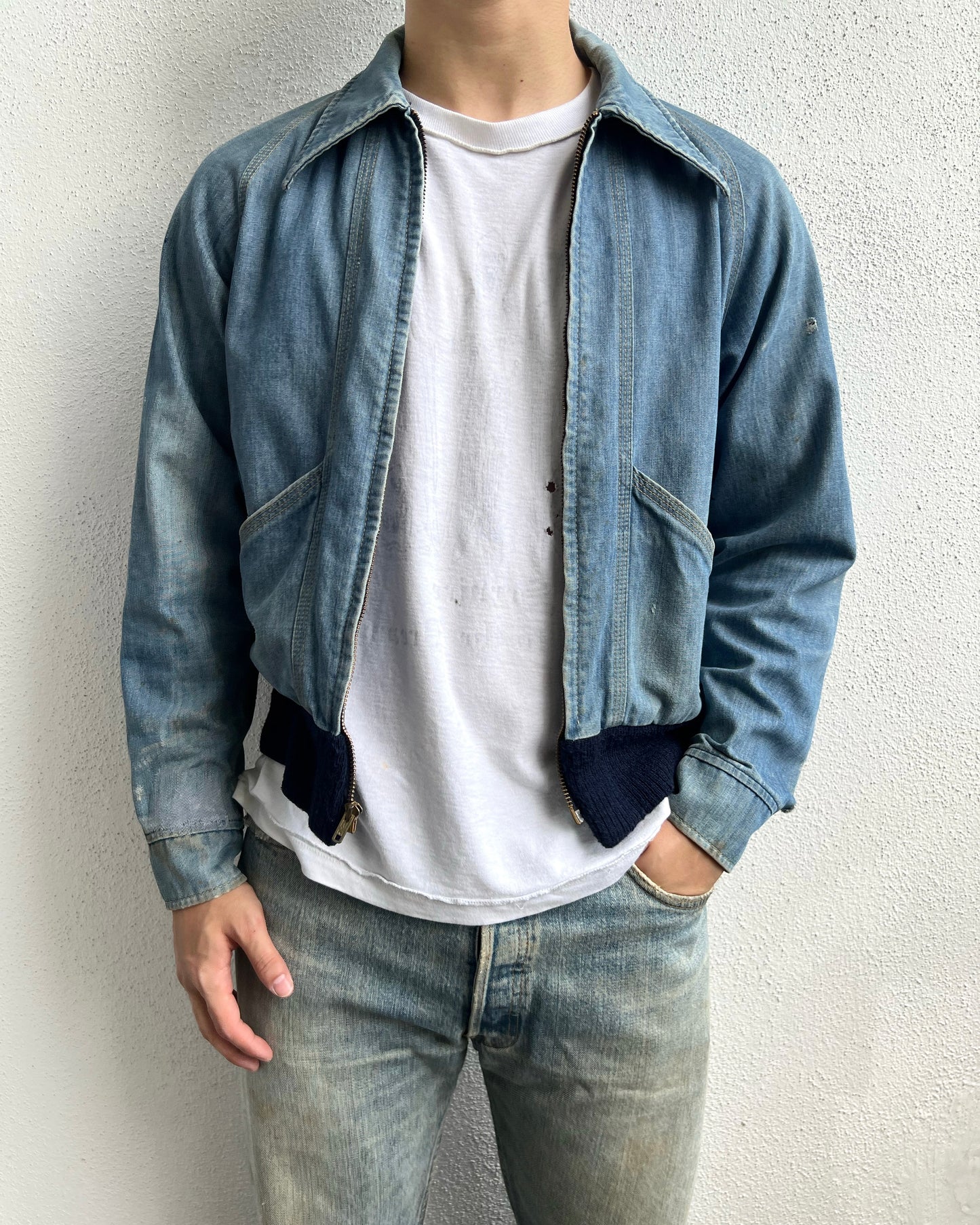 1970S LEE SANFORIZED DENIM WORK RAGLAN JACKET (S-L)