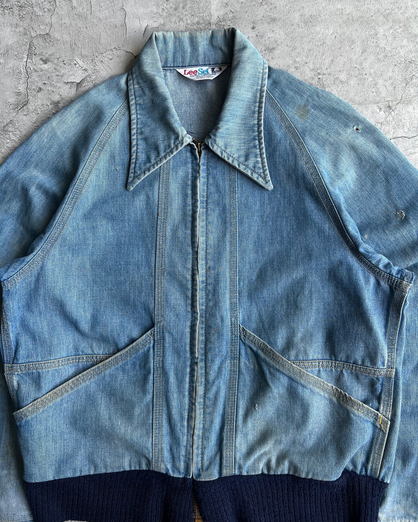 1970S LEE SANFORIZED DENIM WORK RAGLAN JACKET (S-L)