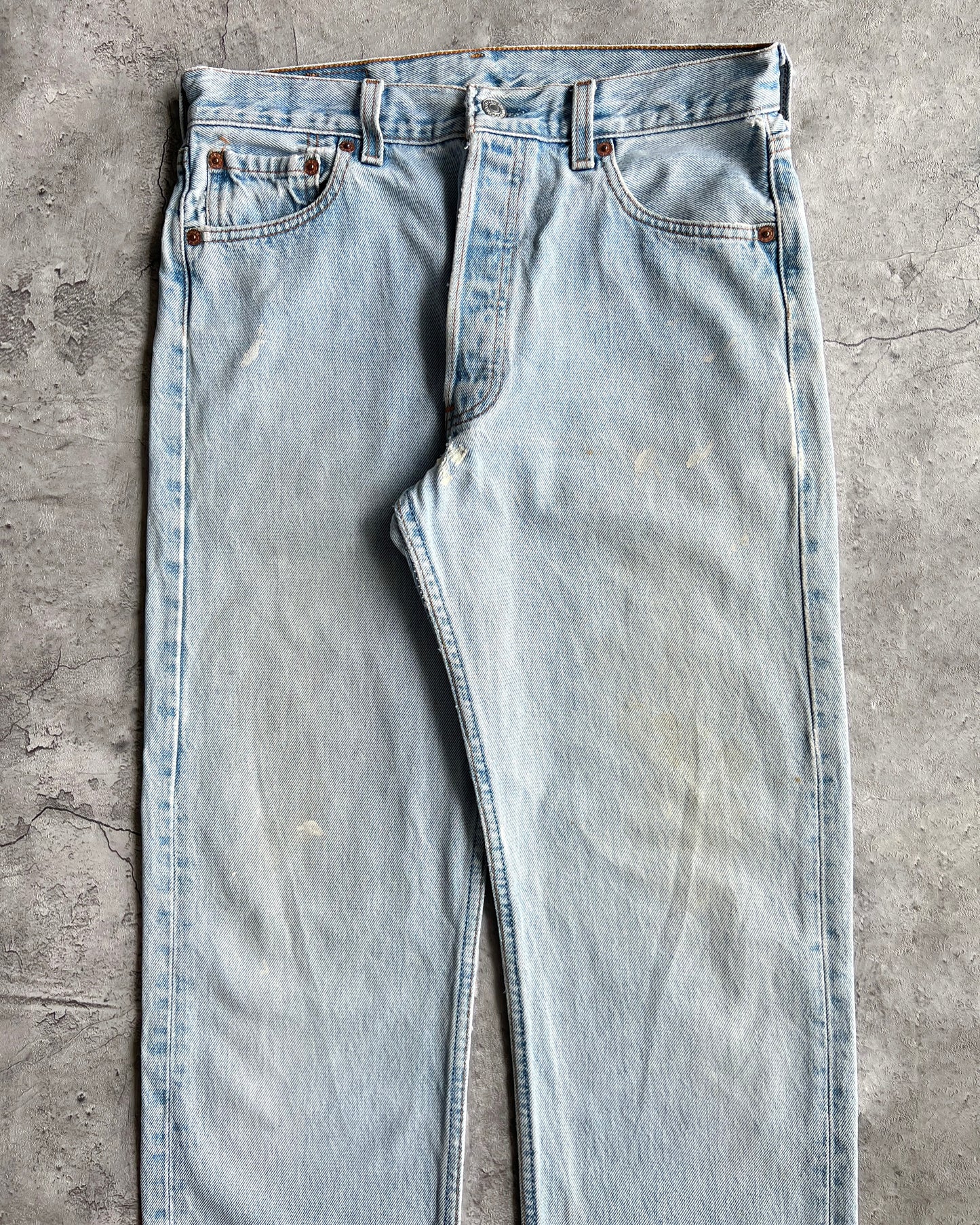 1990S LIGHT WASHED PAINTED LEVI'S 501 JEANS (30X30)