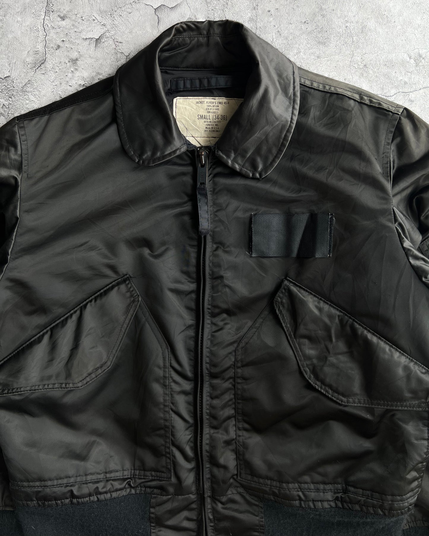 1980S BLACK CWU-45 USAF FLIGHT JACKET (S-L)