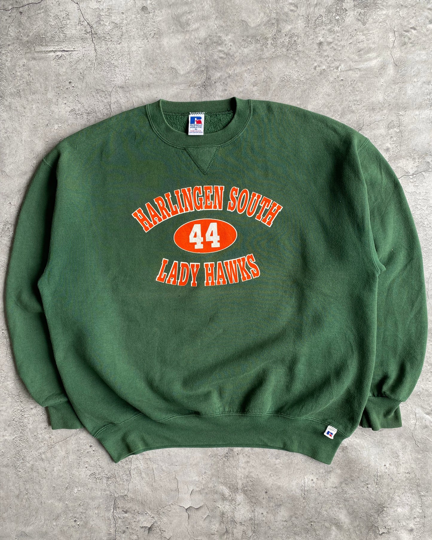 1990S 'HARLINGEN SOUTH LADY HAWKS' RUSSELL SWEATSHIRTS (XL)
